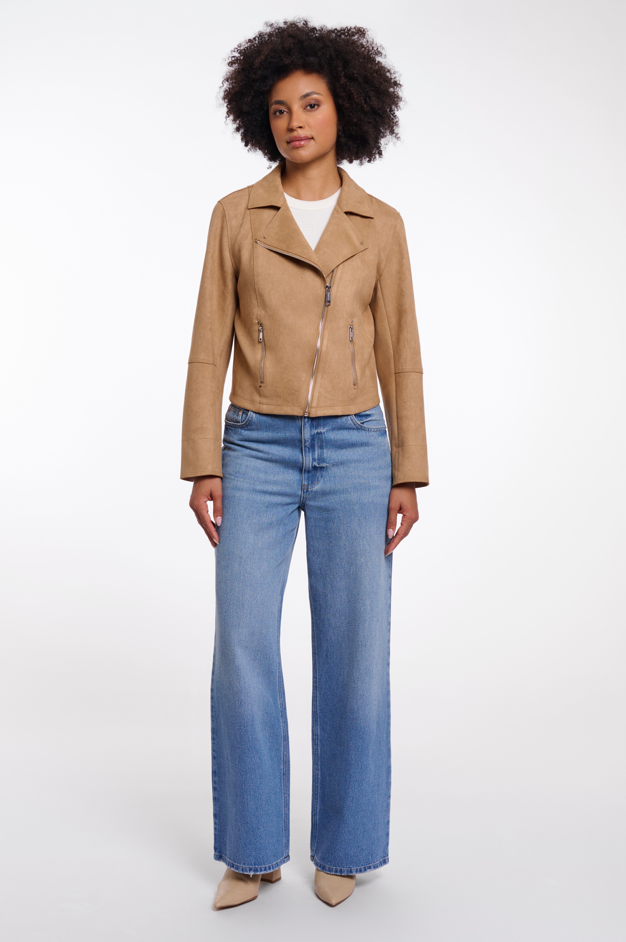 Rino & Pelle Bikerjacke »INE« ohne Kapuze mit schrägem Reißverschluss und Reverskragen