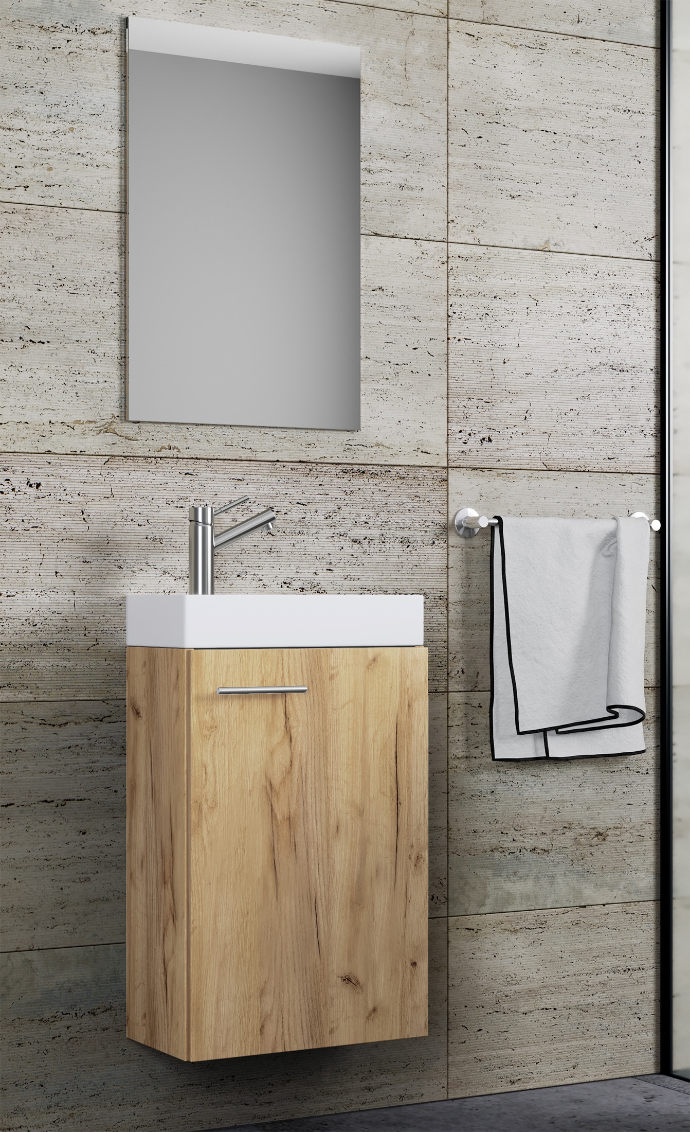 VCM Waschtisch »3-tlg Gäste WC Waschplatz Waschtisch Slito Spiegel« 3 Stk. tlg.