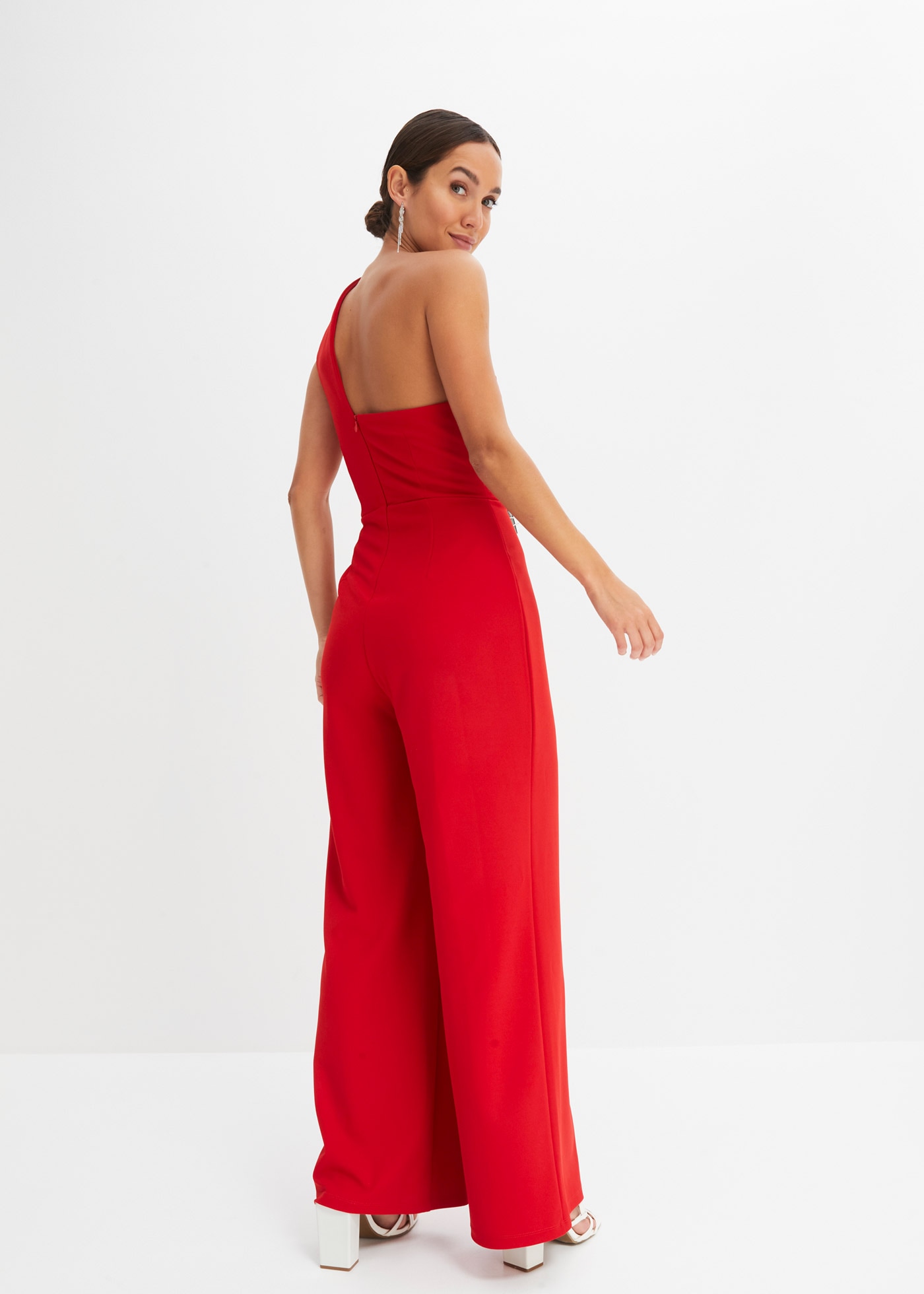 bonprix Overall für festliche Anlässe, One-Shoulder-Design, Slim fit, ärmellos