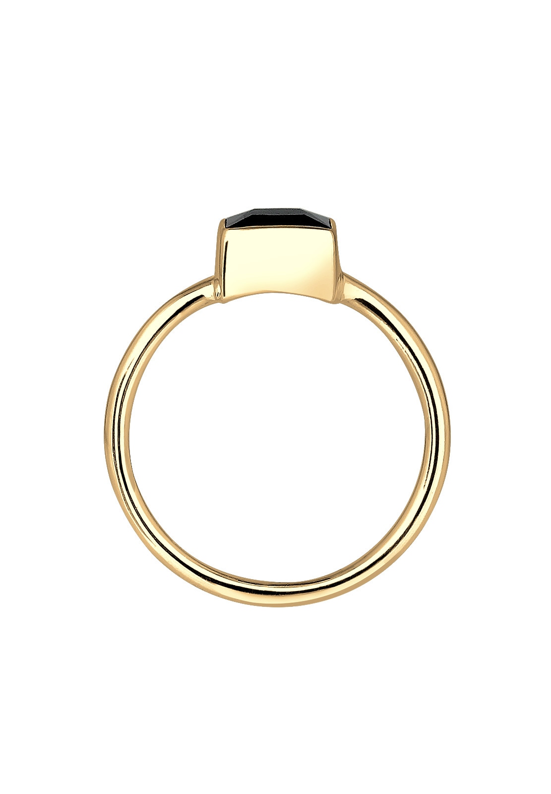 Elli Silberring »Ring Elli Ring Bandring Viereck Geo Zirkonia 925 Silber vergoldet«
