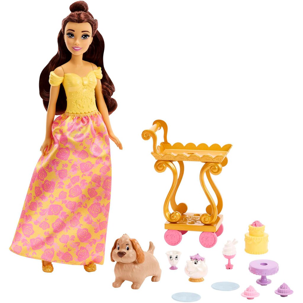 Mattel® Anziehpuppe »Disney Prinzessin, Belles Teewagen Spielset«
