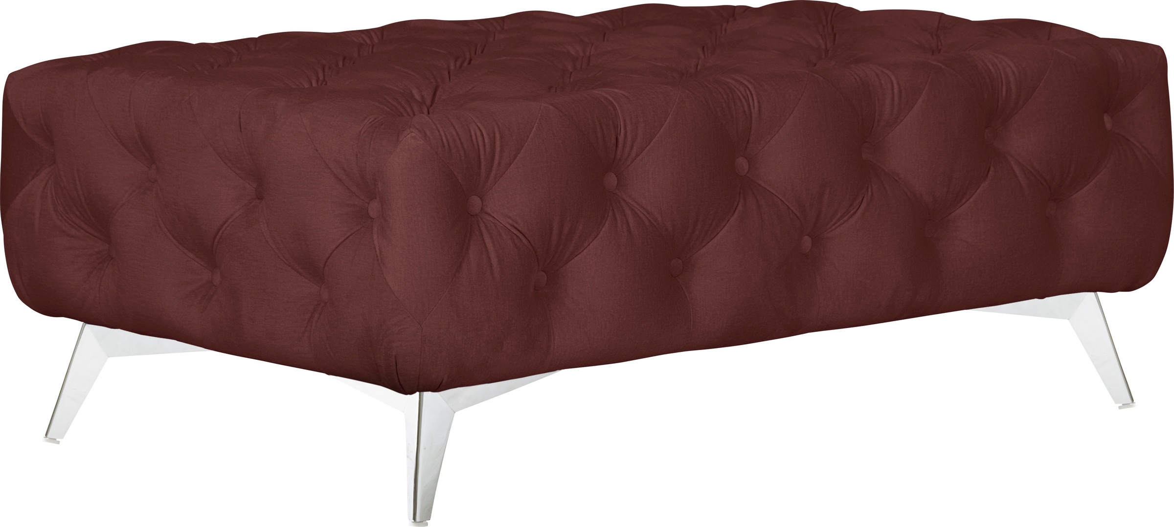 Leonique Polsterhocker »Amaury«, Chesterfield-Optik, Breite 120cm, Fußfarbe wählbar