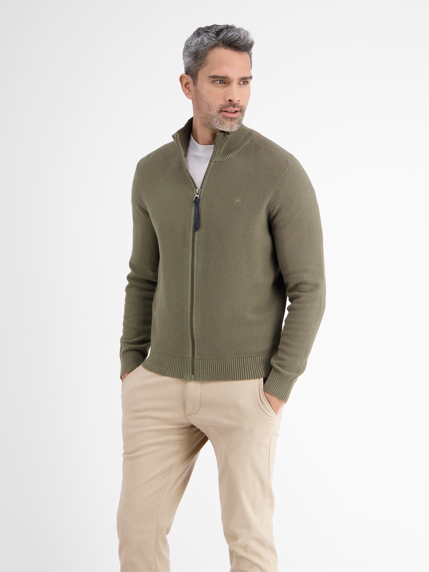 LERROS Strickjacke »LERROS Strickjacke mit Stehkragen«