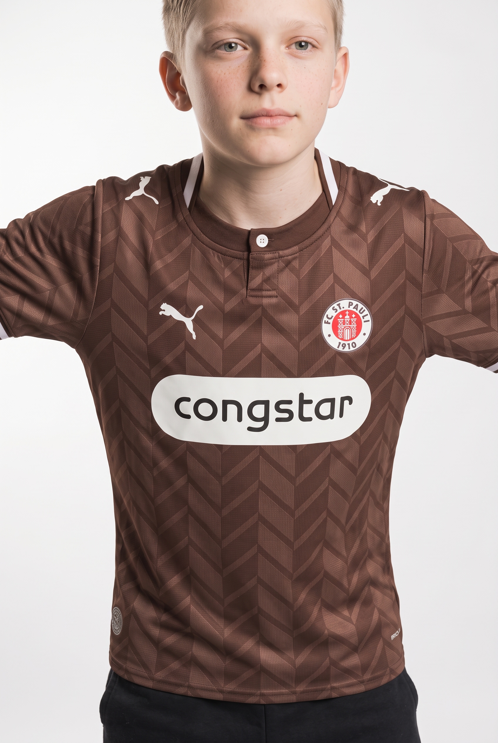 PUMA Fußballtrikot »FCSP HOME JERSEY REPLICA JR« für Jugendliche, mit Rundhalsausschnitt, atmungsaktiv