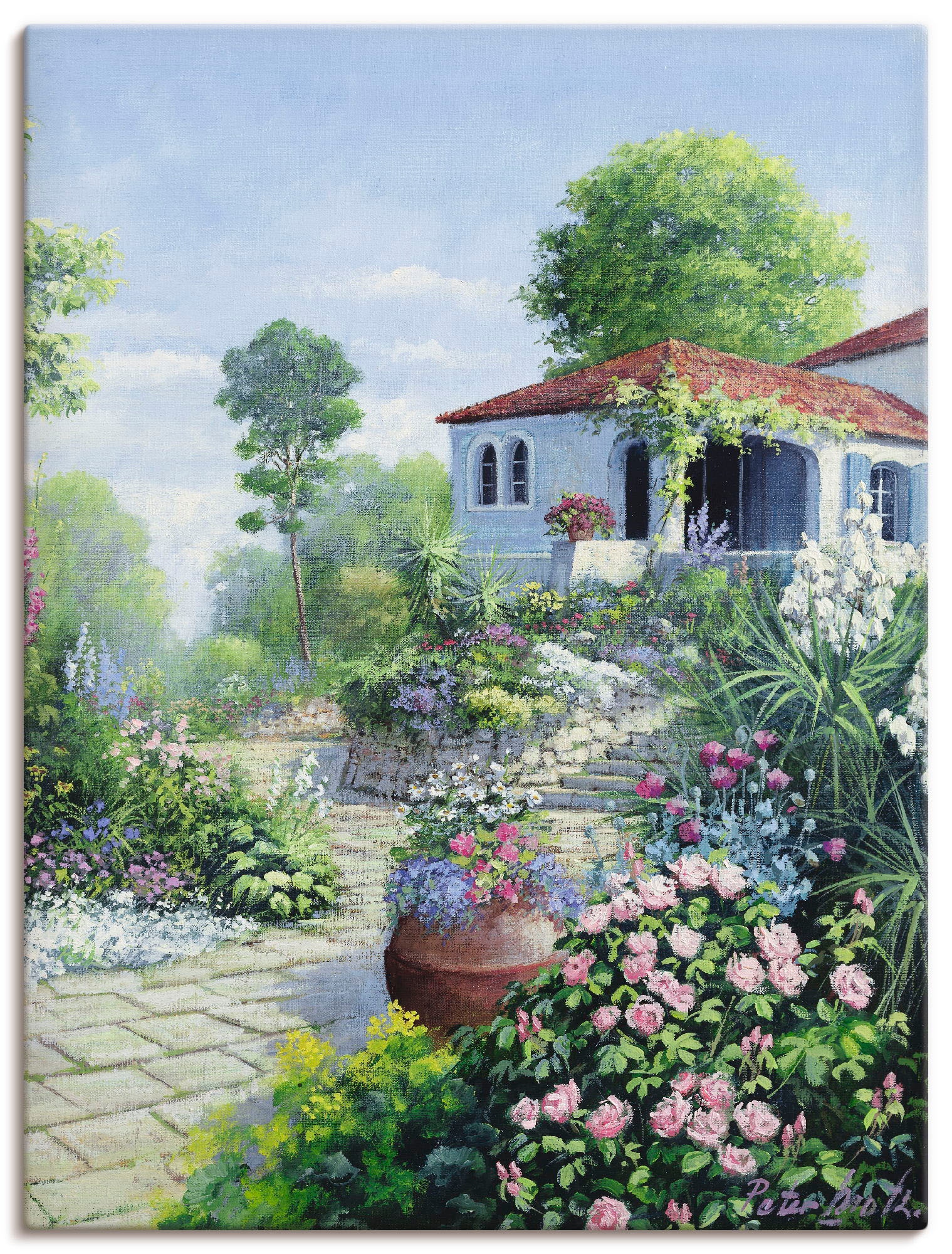 Artland Wandbild »Italienischer Garten I«, Garten, (1 St.), als Leinwandbild, Wandaufkleber in verschied. Größen