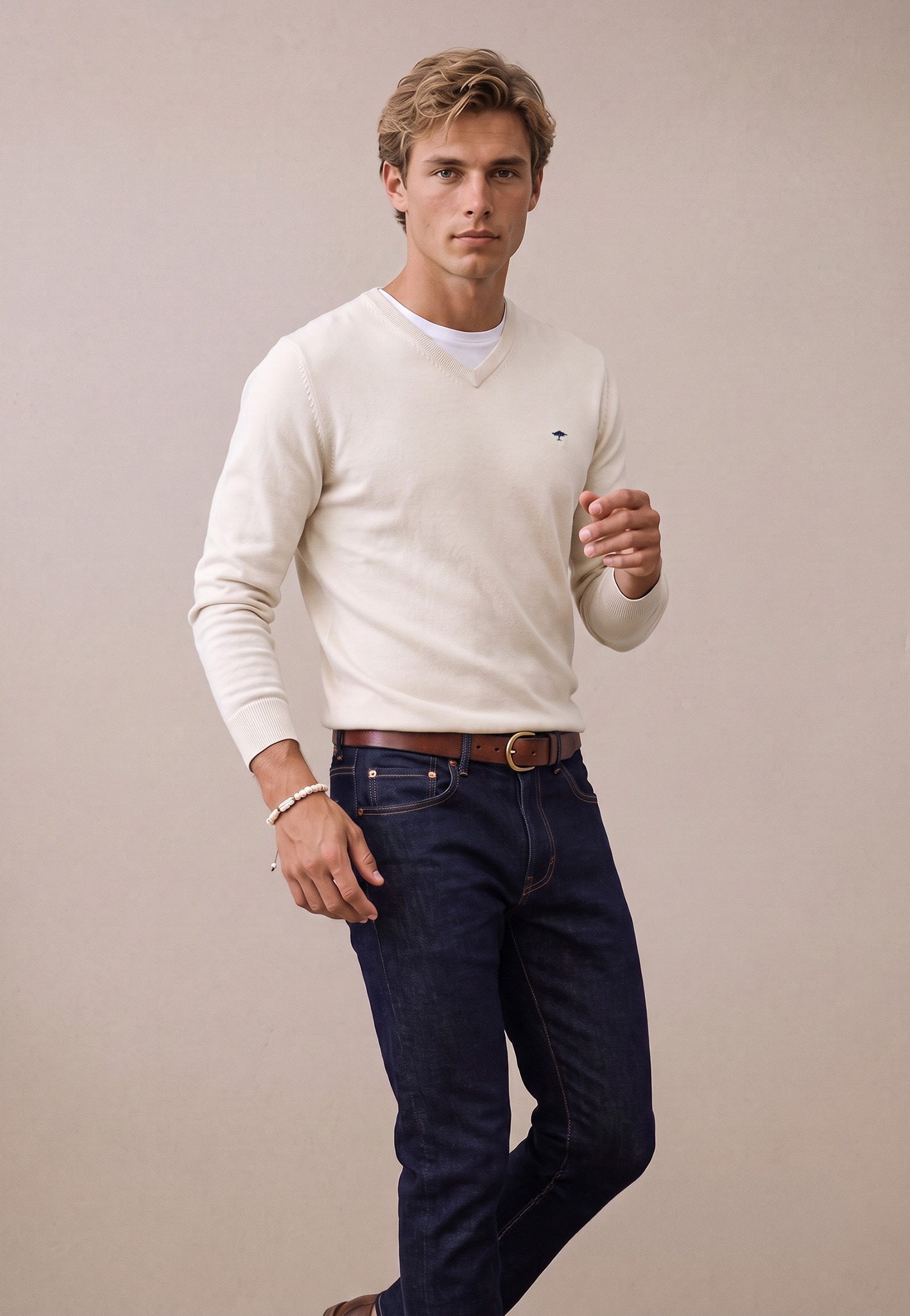 FYNCH-HATTON Strickpullover mit V-Ausschnitt