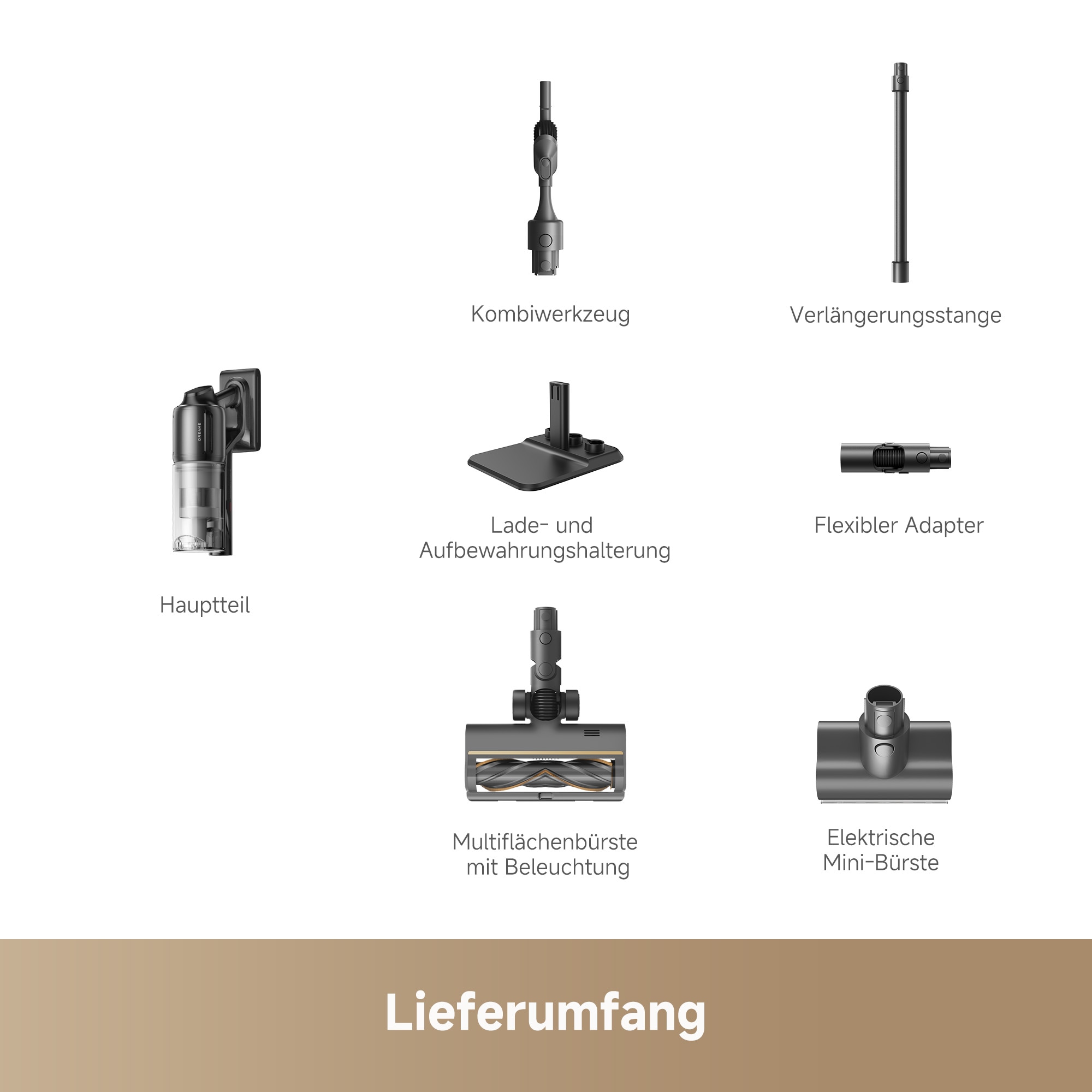 Dreame Akku-Handstaubsauger »Z10«, 24.000 Pa Saugkraft, vielseitige Aufsätze, Akkulaufzeit bis zu 90 Min.