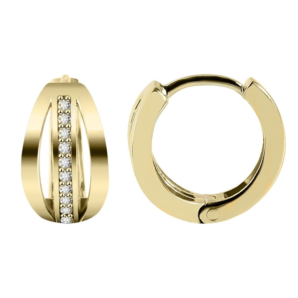 Adelia´s Paar Creolen »Ohrringe - Klappcreole aus 333 Gold mit Zirkonia« Perfekt zum Verschenken an besondere Menschen