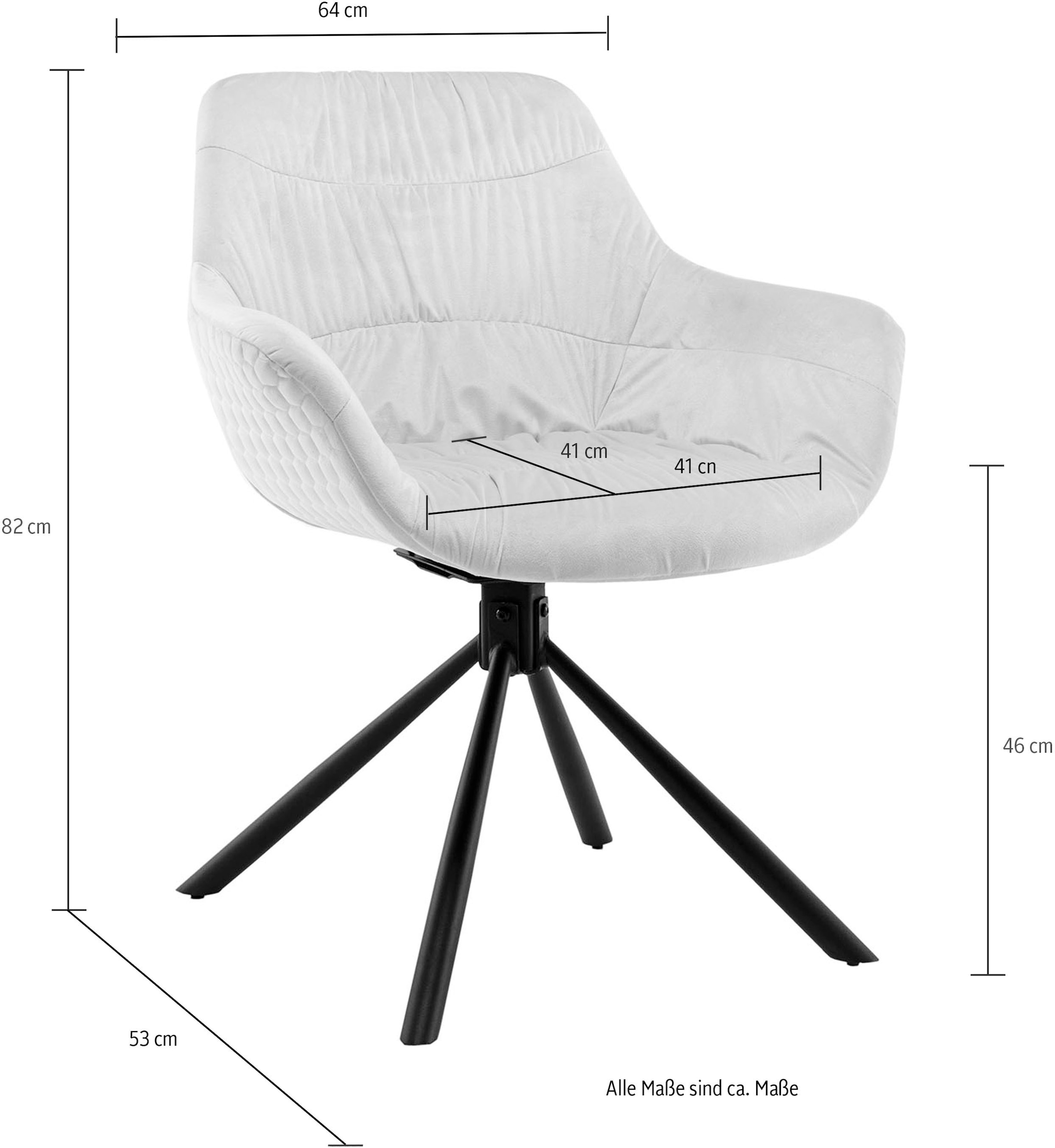 SalesFever Armlehnstuhl, bestellen 360° Samtoptik-Polyester, Drehfunktion bequem