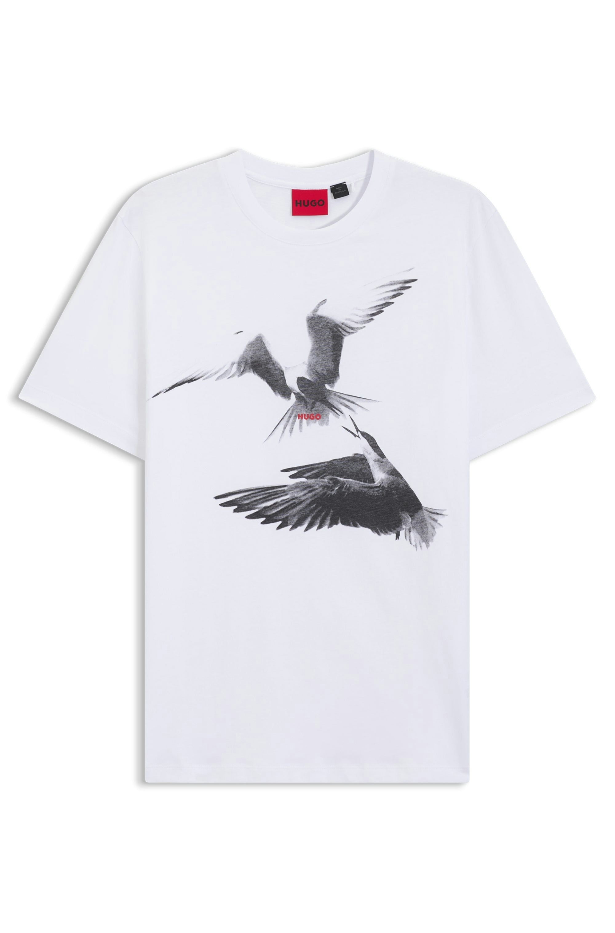 HUGO T-Shirt »Dirunn« Reine Baumwolle, Rundhalsausschnitt, Regular Fit