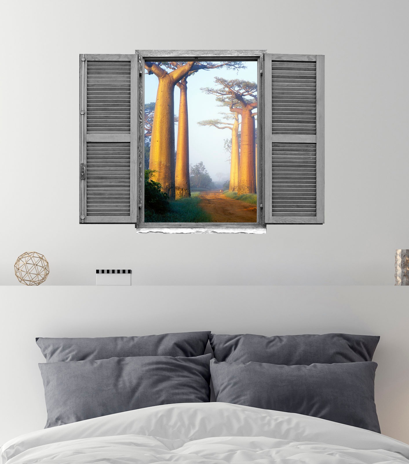 queence Wandtattoo »Affenbrotbäume«, (1 St.), Wandsticker, Wandbild, selbstklebend, 3D, Fenster