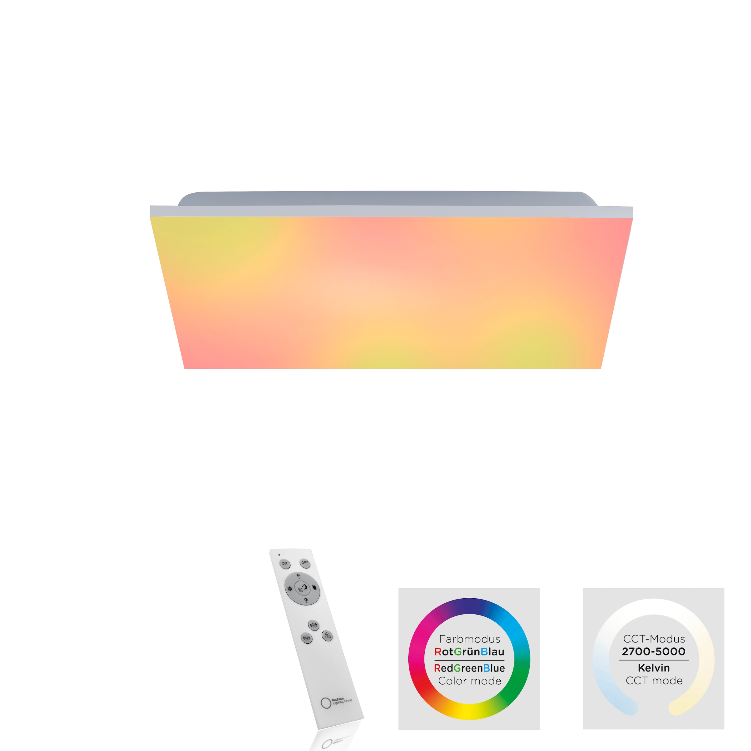 Leuchten Direkt Deckenleuchte »YUKON«, 1 Infrarot über white, mit XXL Fernbedienung, 3 RGB+tunable - online inkl. flammig-flammig, Jahren CCT kaufen dimmbar, | Garantie