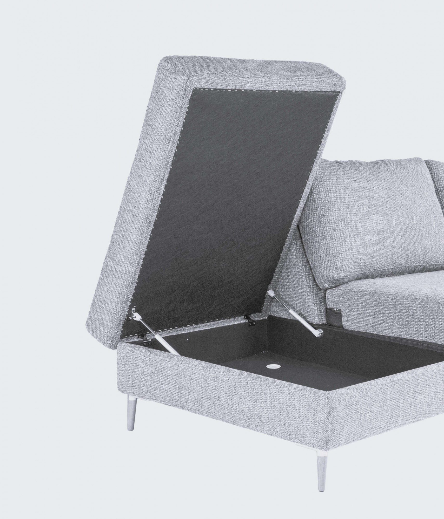 FLEXLUX Ecksofa »Fiore, L-Form«, schmale Armlehnen, Kaltschaum, Füße Alu