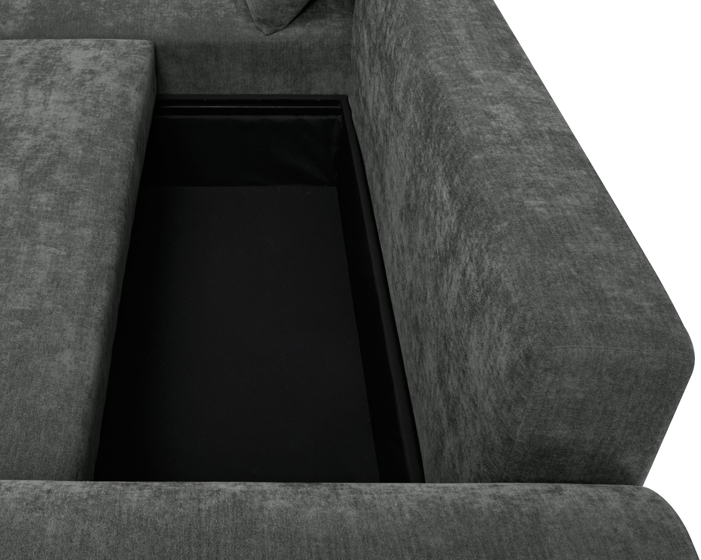 Home affaire Ecksofa »Nortrud-Chester, 241 cm, L-Form, mit Schlaffunktion u. Bettkasten« Recamiere rechts / links montierbar, Steppung, Feinstruktur-Bezug