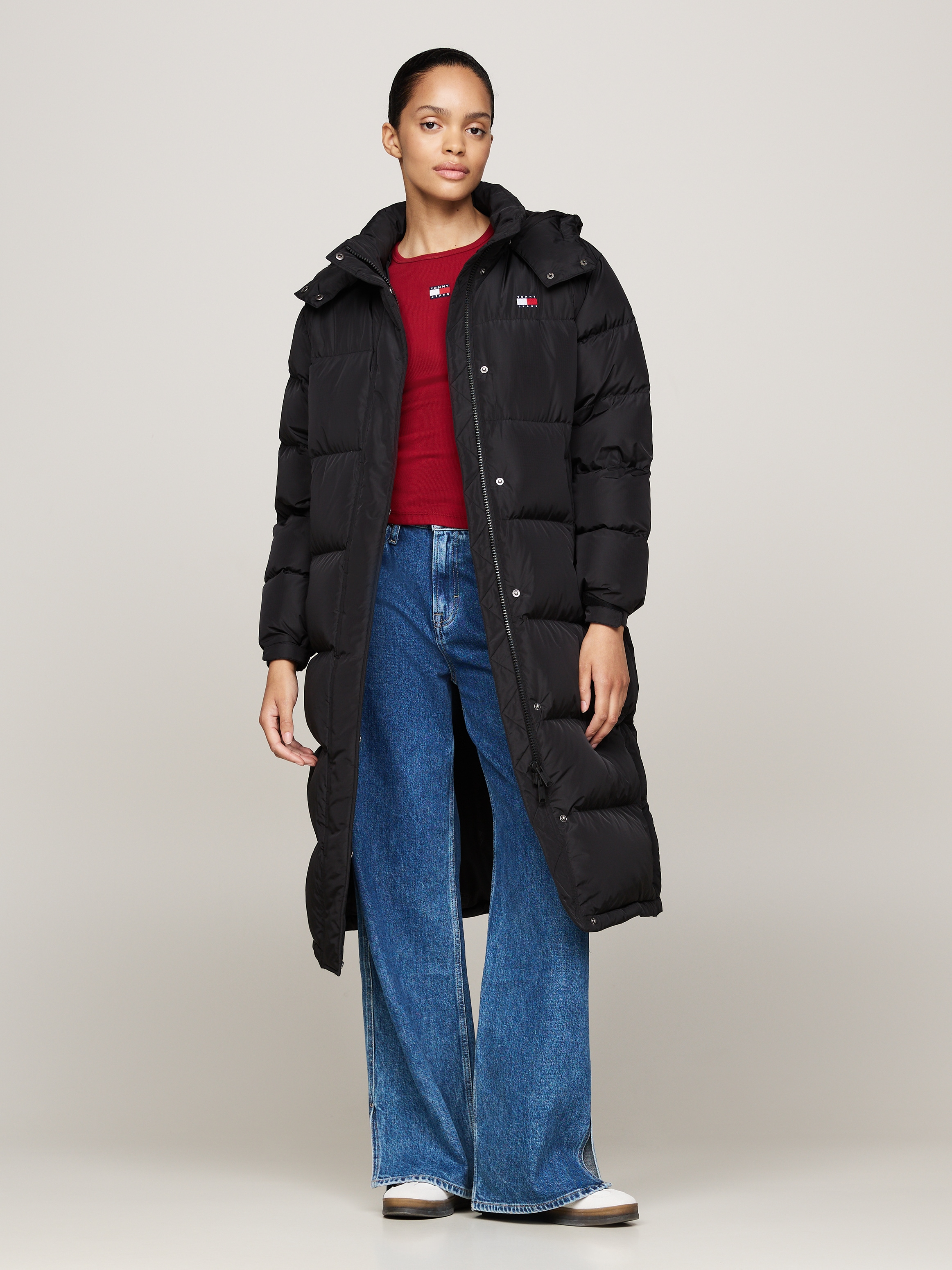 Tommy Jeans Steppmantel »TJW ALASKA LONG PUFFER EXT«, mit Logostickerei