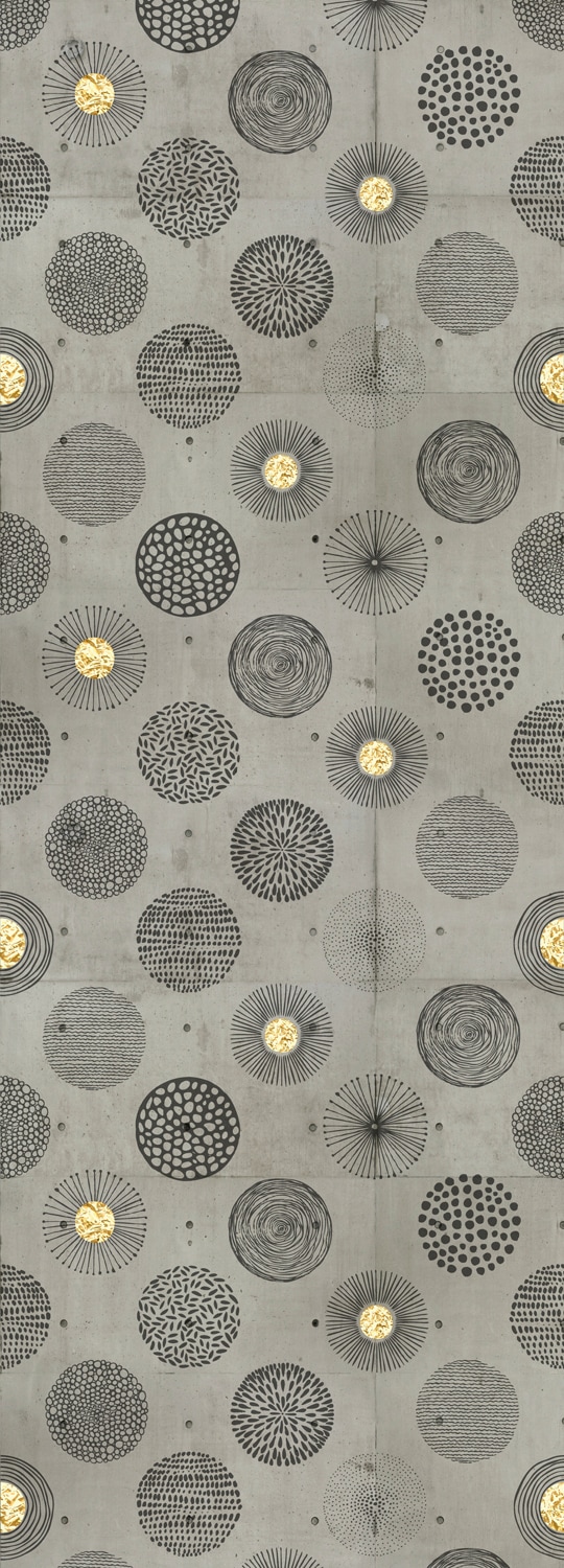 queence, Vinyltapete »Ornamente« 3D-Optik Motiv bedruckt gemustert gepunktet glatt 90x250cm, selbstklebend, kinderleichte Anbringung, , Sticker, grau,