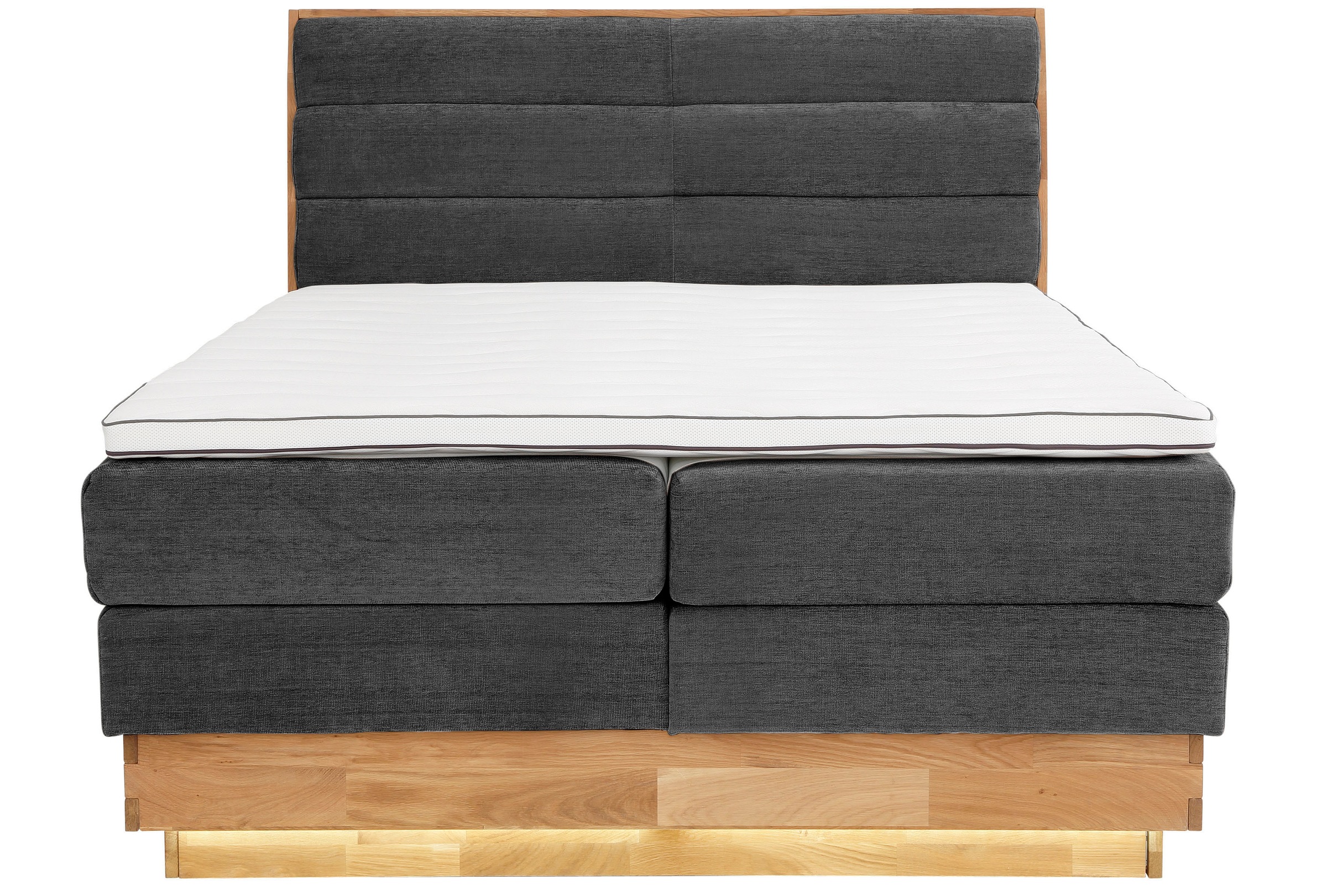 OTTO products Boxspringbett, LED-Beleuchtung, mit zertifizierten, recycelten Bezugsstoffen