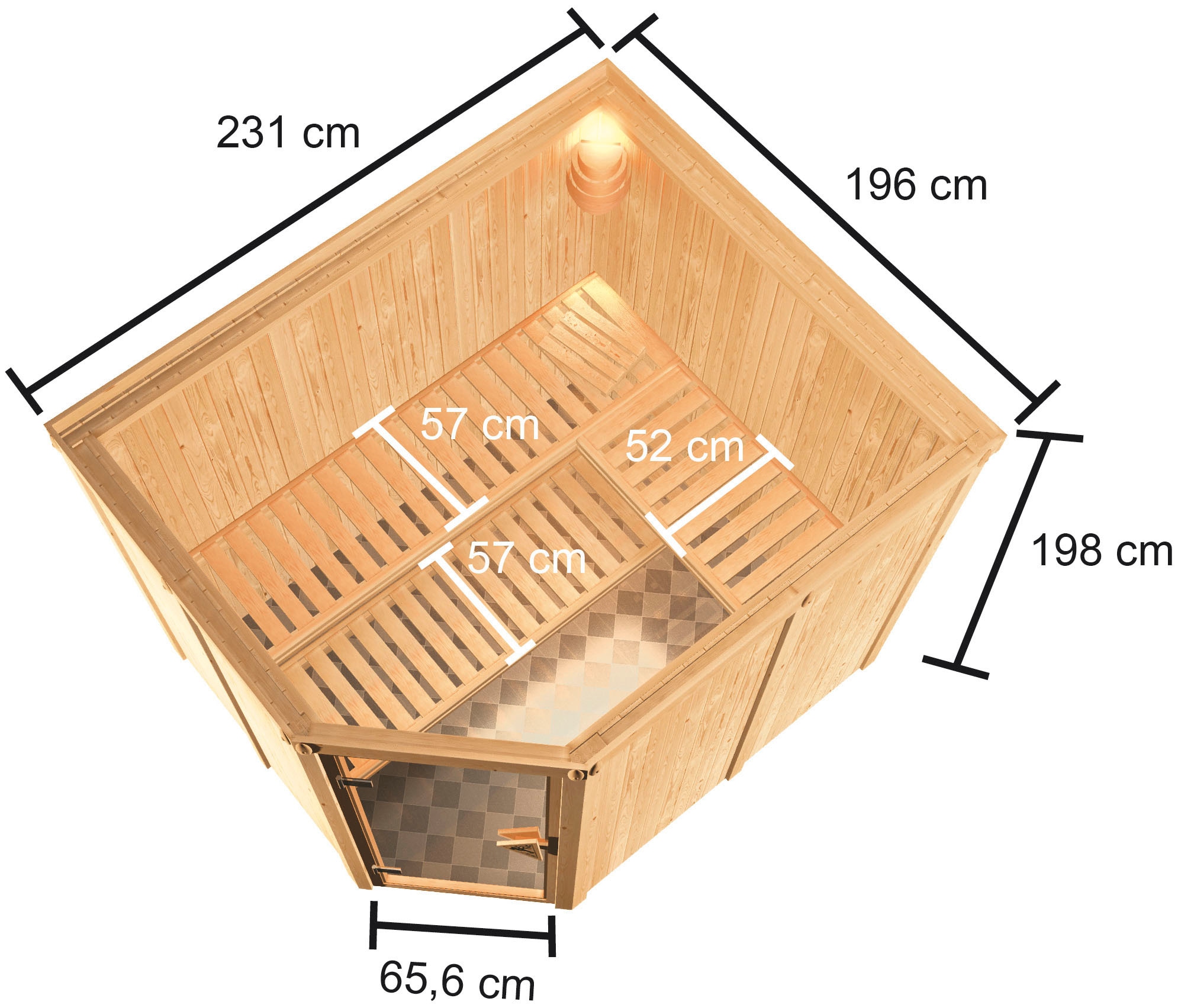 Karibu Sauna »Horna« mit integrierter Mineralwolldämmung