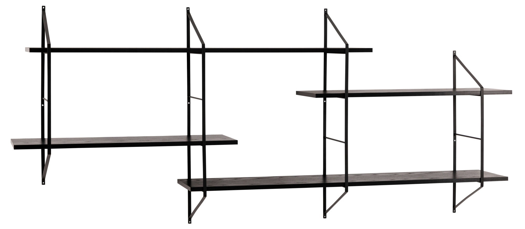 ACTONA GROUP Wandregal »Belfast Wandboard, Hängeregal, Schweberegal,«, pulverbeschichtetem Metallgestell, asymmetrischen Details, B: 191 cm