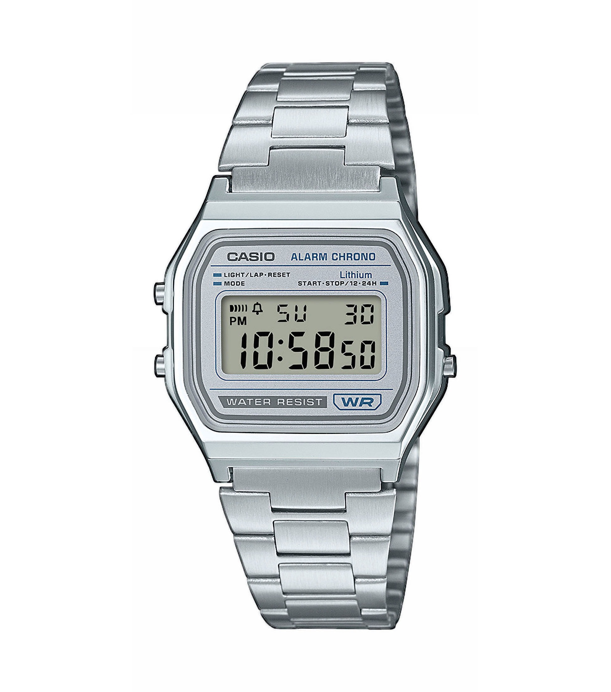 CASIO VINTAGE Chronograph Quarzuhr, Armbanduhr, Damenuhr, Herrenuhr, Edelstahlarmband, digital