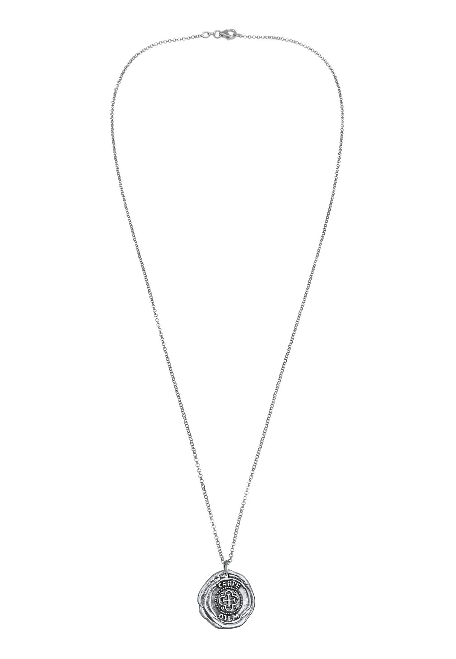 Kuzzoi Lange Kette »Halskette Herren Antike Münze Coin Kreuz 925 Silber«