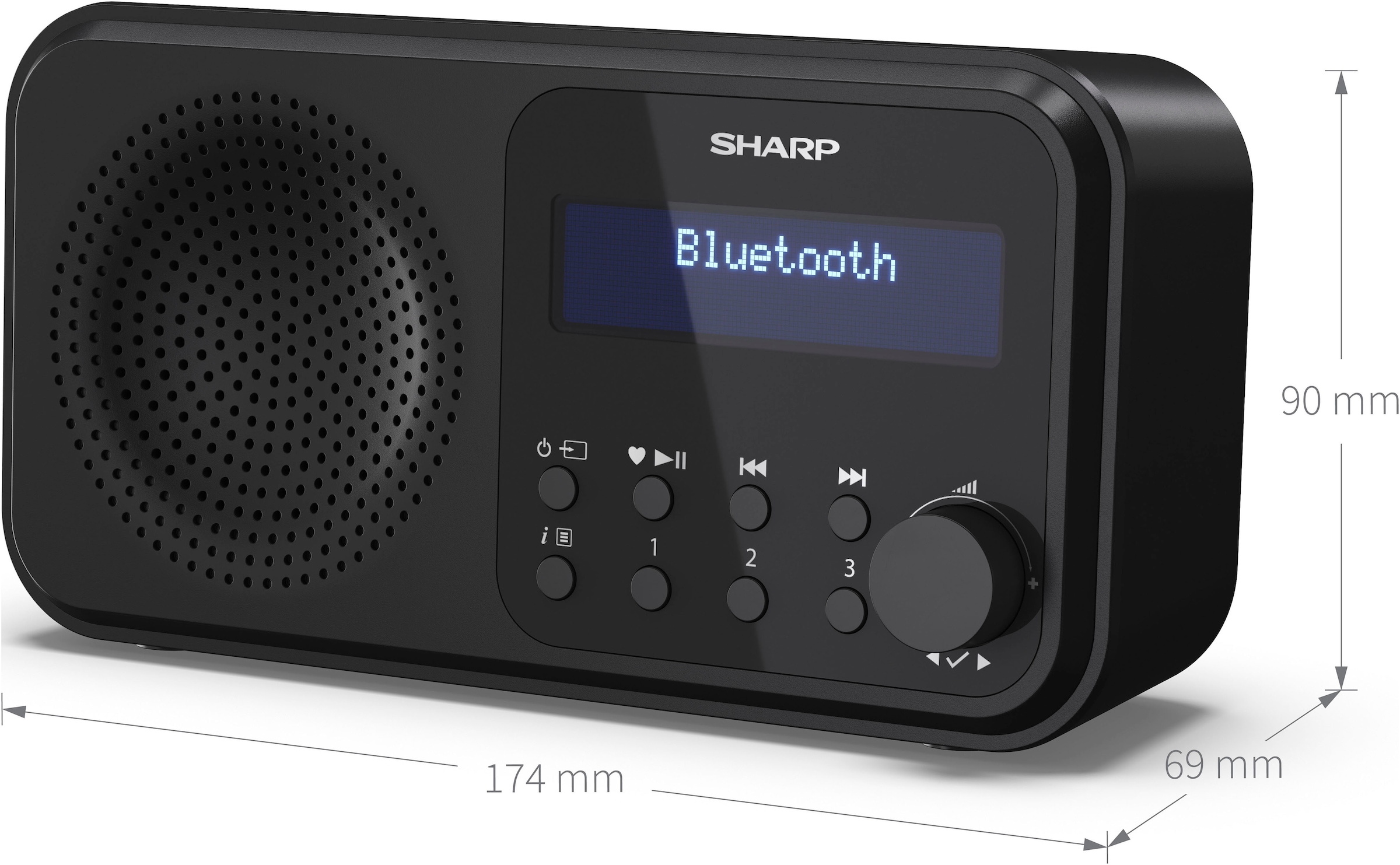 Sharp Radio »DR-P420«, (Bluetooth-A2DP Bluetooth-AVRCP Bluetooth Digitalradio (DAB+)-FM-Tuner mit RDS 2 W)