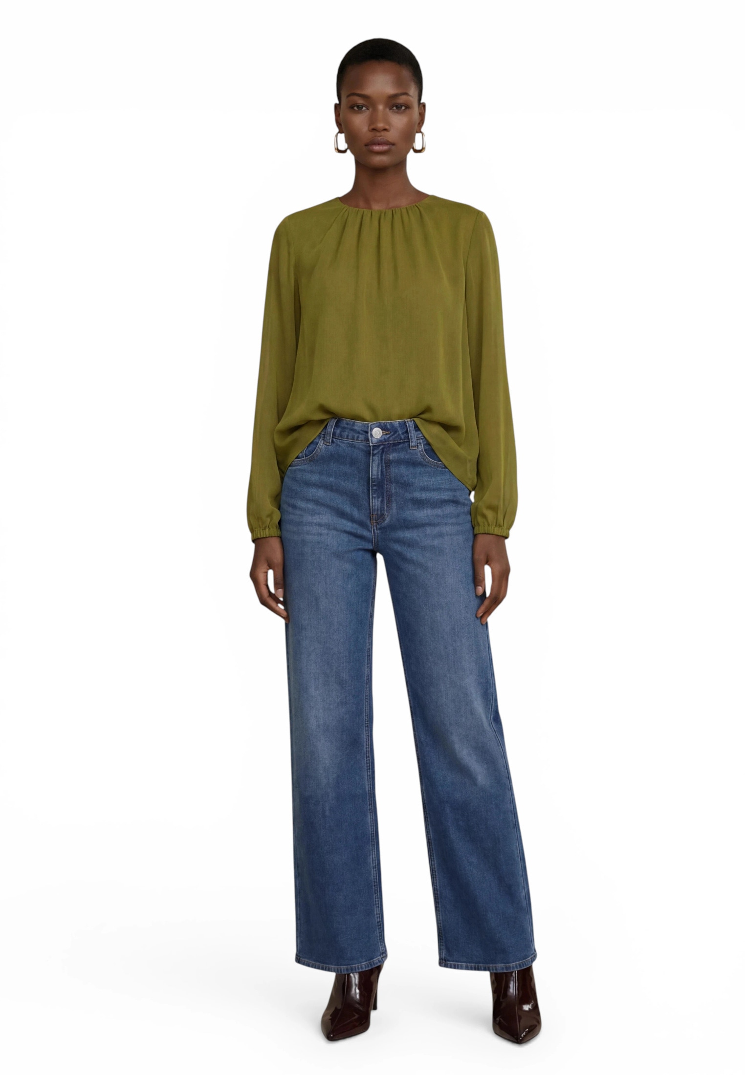 Zero Chiffonbluse »Chiffonbluse mit Crinkle-Effekt«