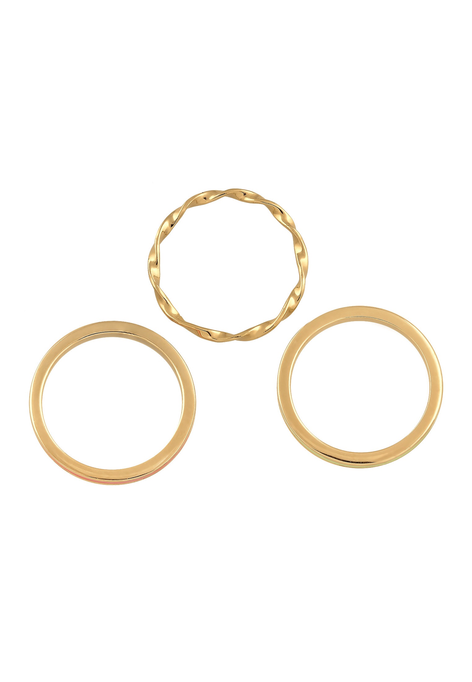 Elli Ring-Set »Ring Emaille Gedreht BasicTrio 3er Set 925 Silber«