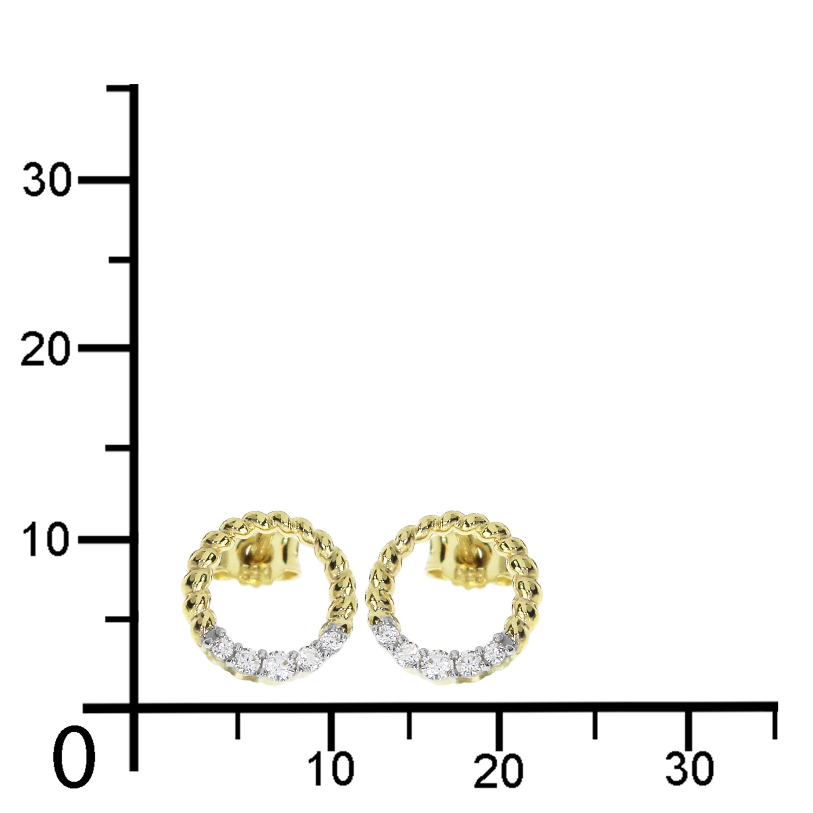 OSTSEE-SCHMUCK Paar Ohrstecker »- Britt - Gold 333/000 - Zirkonia«