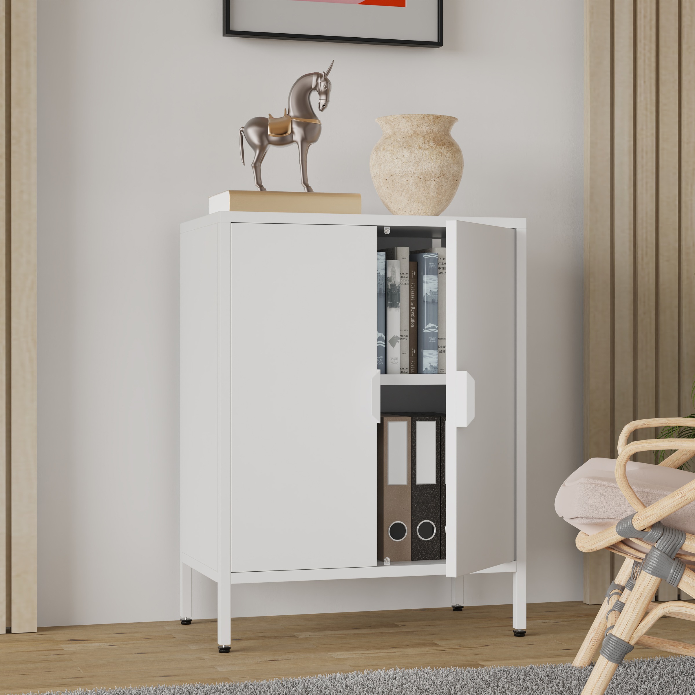 VCM Kommode »Stahl Kommode Sideboard Schrank Drehtüren Flokas S« 1 Stk. tlg.