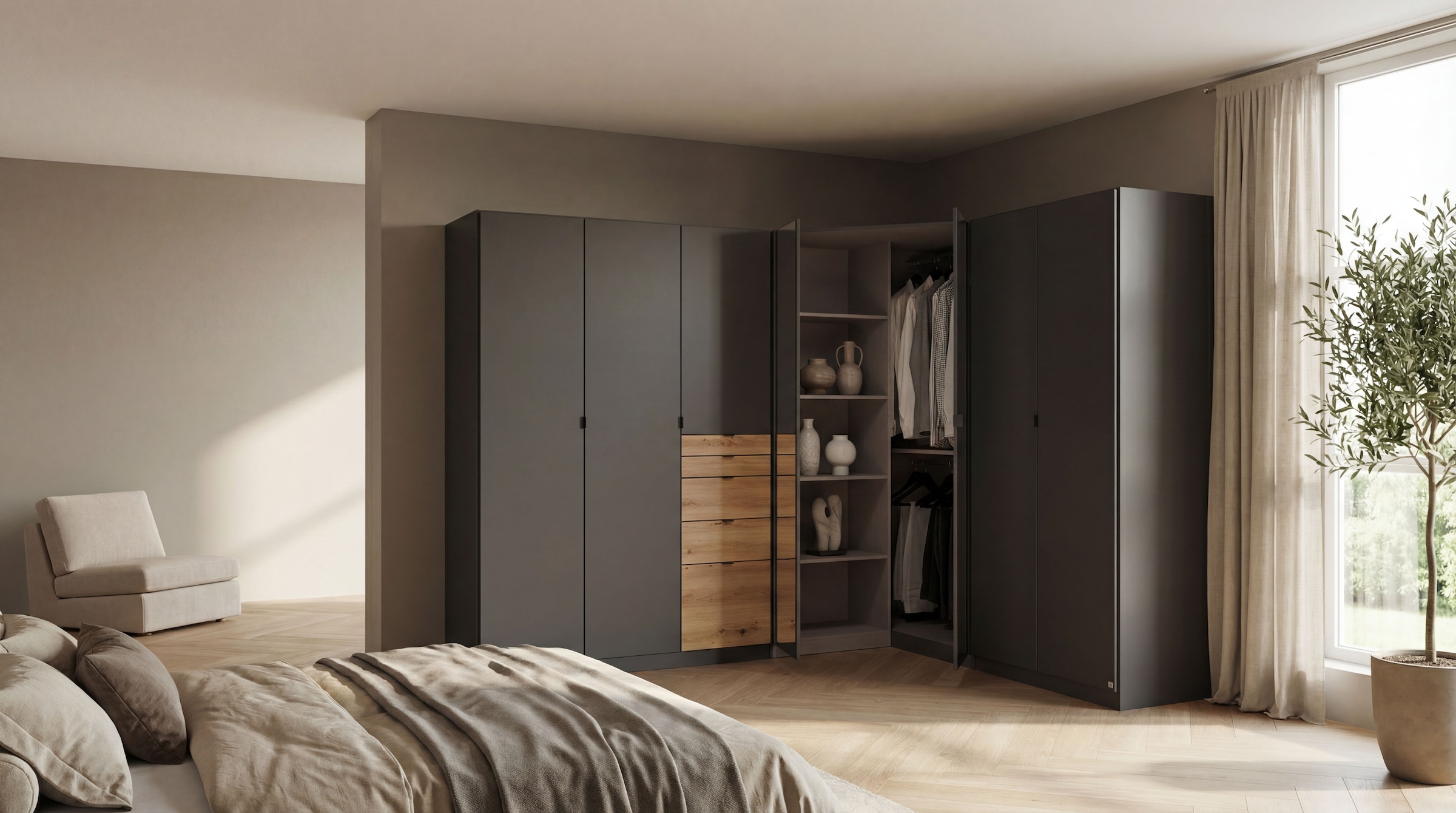 rauch Schrank-Set »Kleiderschrank Schrank Garderobe Wäscheschrank Ankleide ONTARIO« Set, Größe 253x208 cm, 