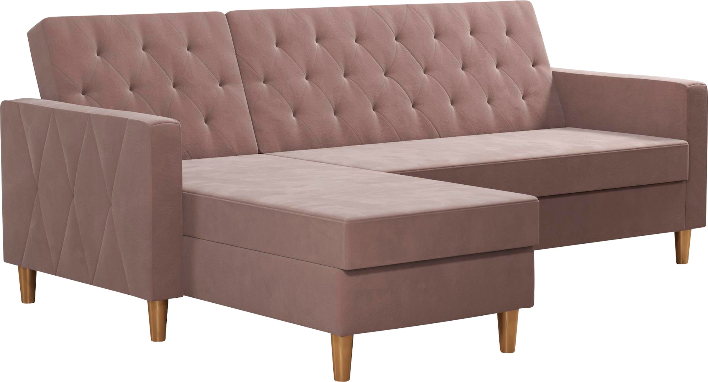 CosmoLiving by Cosmopolitan Ecksofa »Liberty, L-Form,« mit Schlafffunktion, Recamiere beidseitig montierbar, Sitzhöhe 43 cm