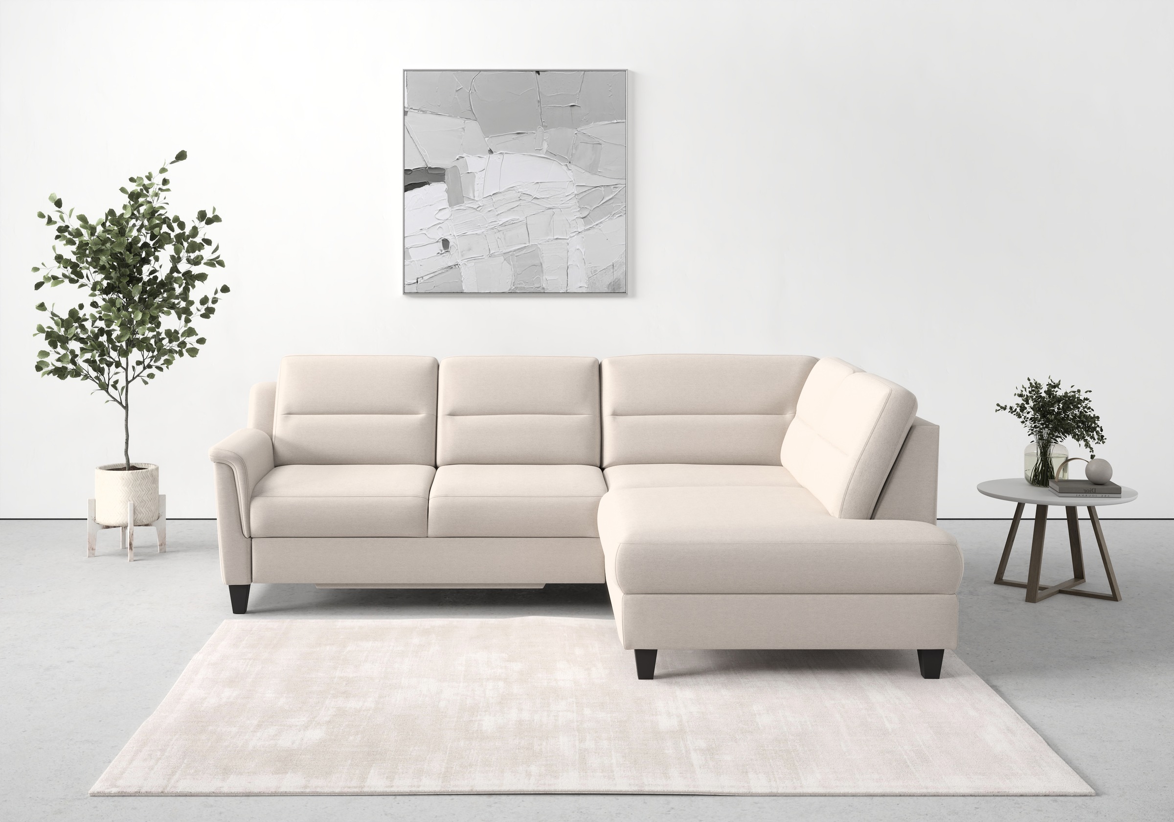 sit&more Ecksofa »Farö L-Form«, inklusive Federkern, wahlweise mit Bettfunktion und Bettkasten