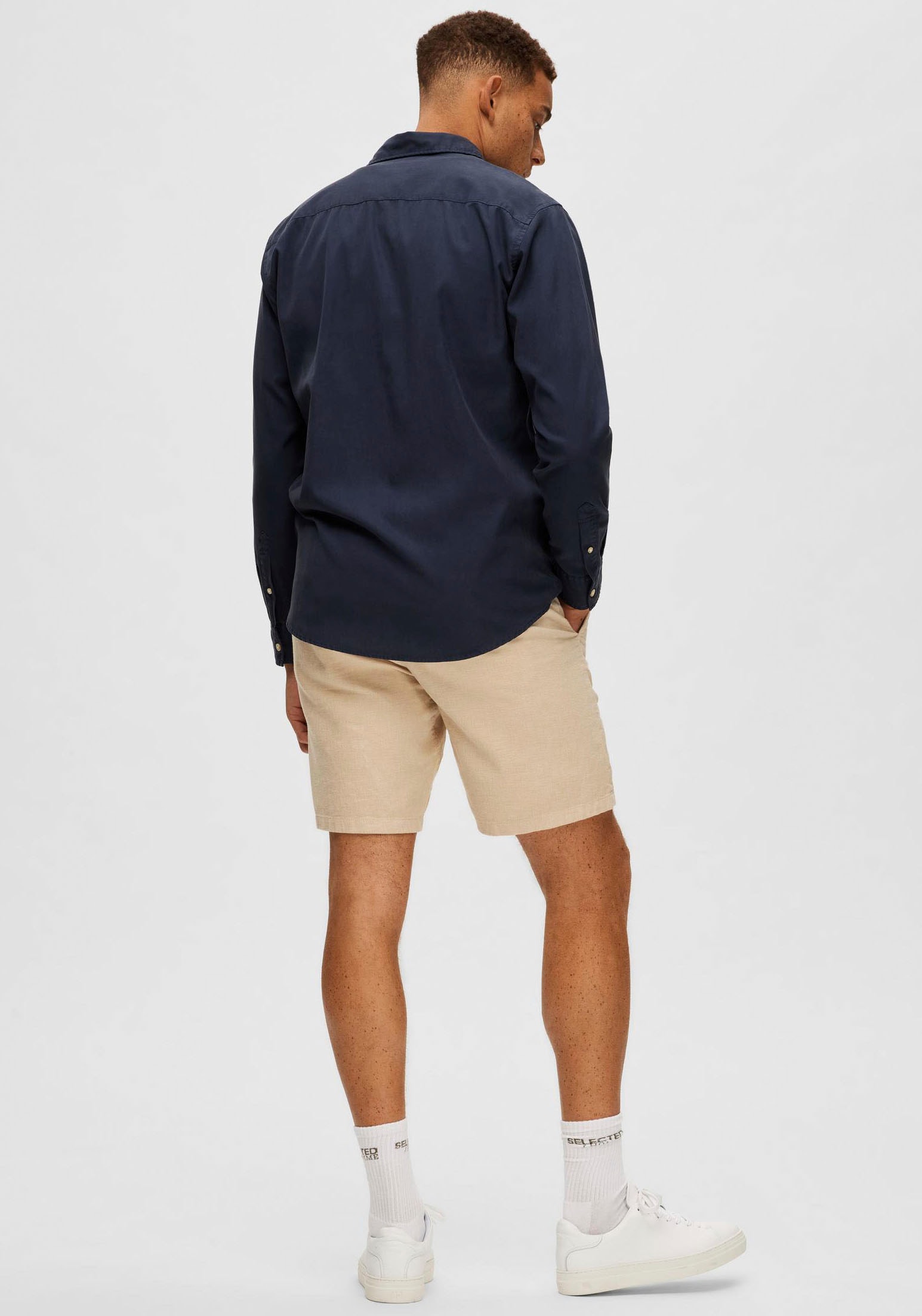SELECTED HOMME Langarmhemd »SLHREGPASTEL-LINEN SHIRT LS W«