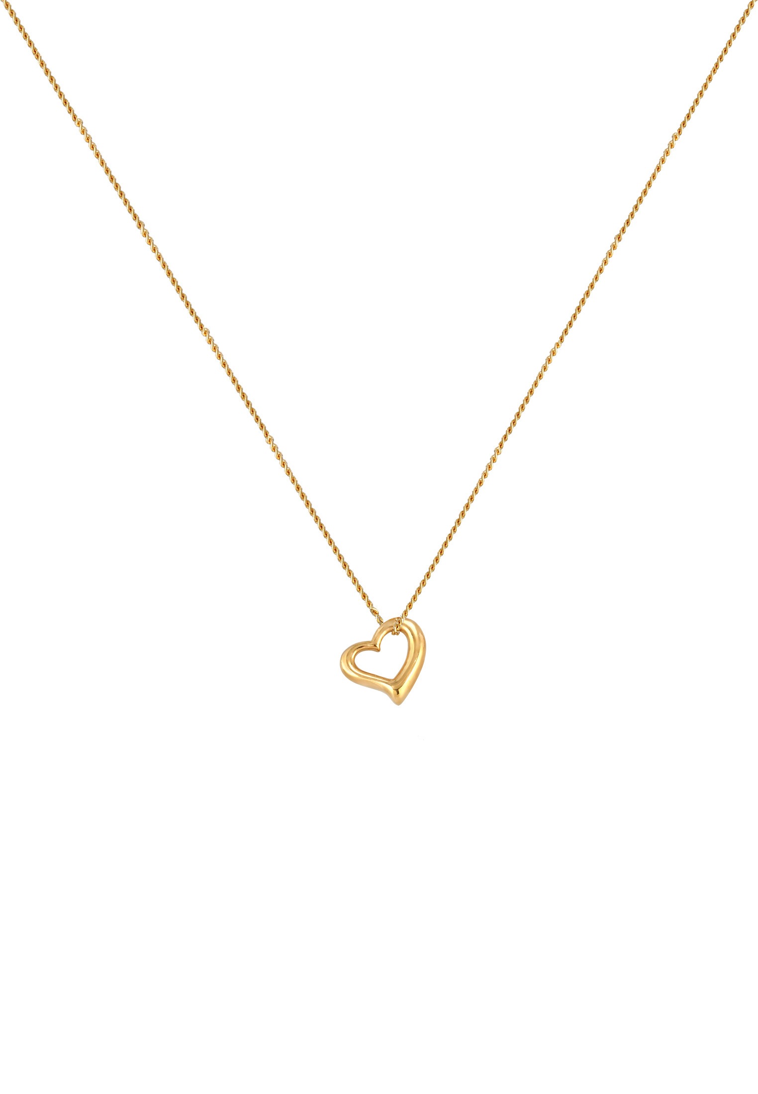Elli Kette mit Anhänger »Halskette Herz Basic Cut Out 925 Silber«