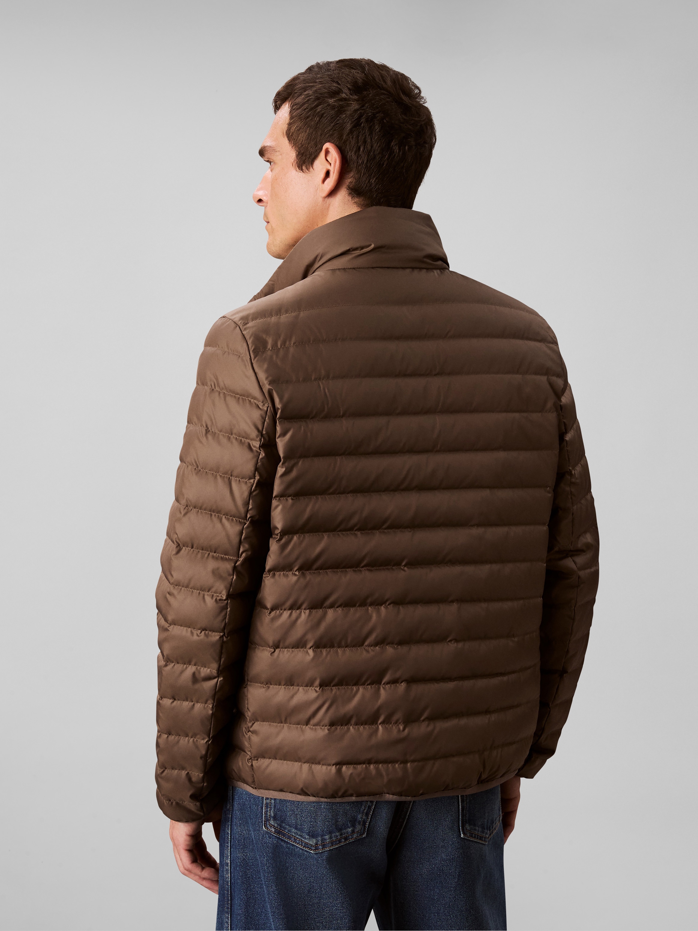 Calvin Klein Steppjacke »LS LT WT NYLN CHNNLD« ohne Kapuze Mit Rundhalsausschnitt