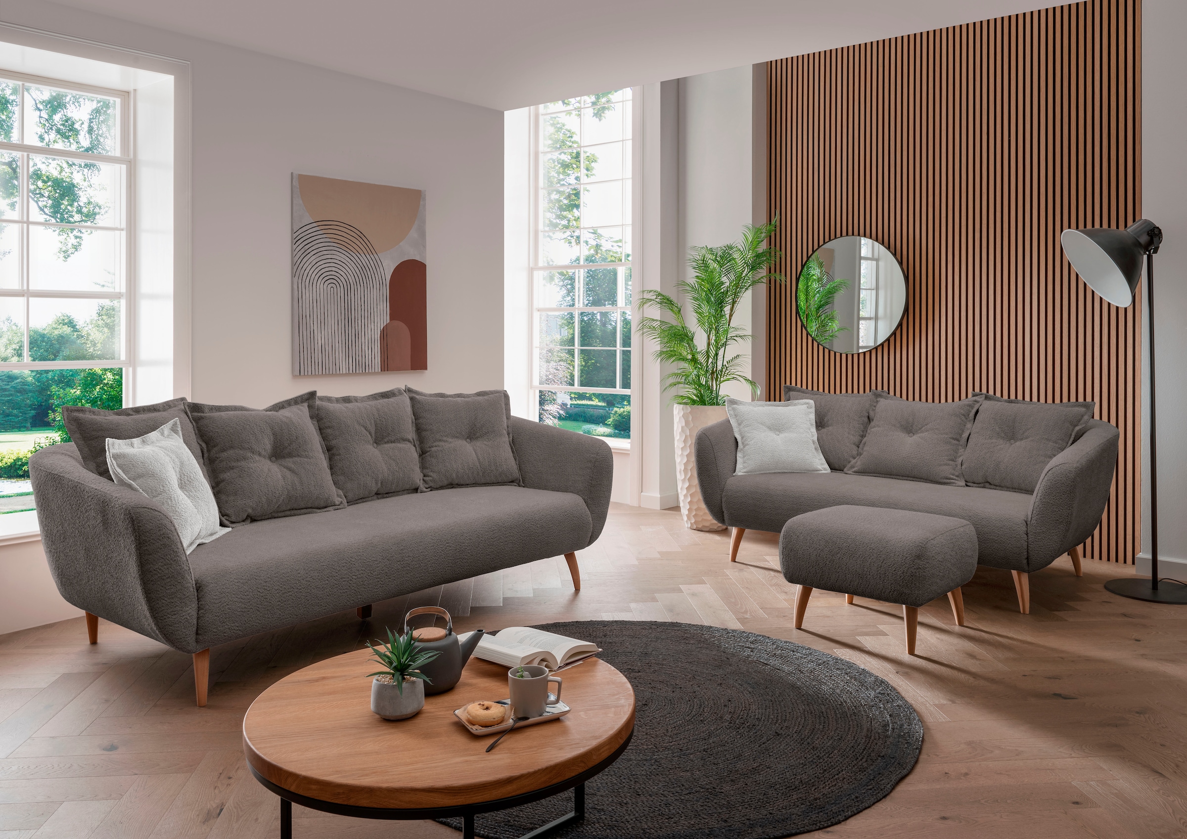 Home affaire Hocker »Baggio«, mit Holzfüßen