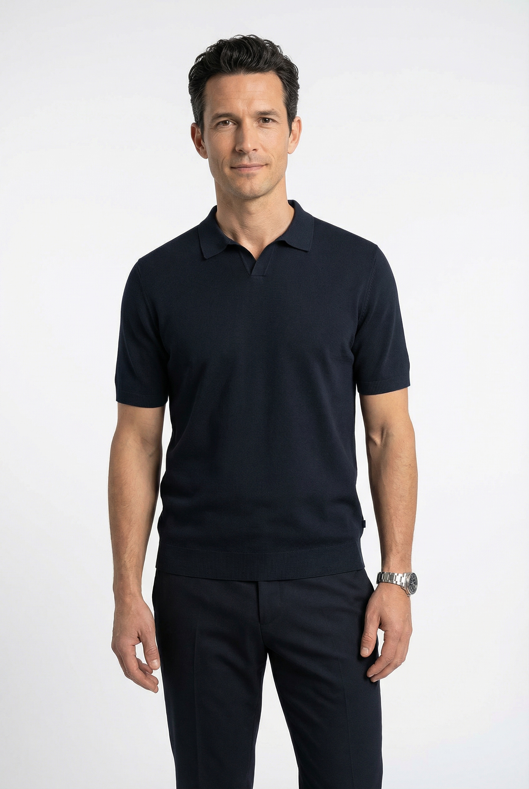 OLYMP Poloshirt »Strick Casual« mit geripptem Kragen, unifarben