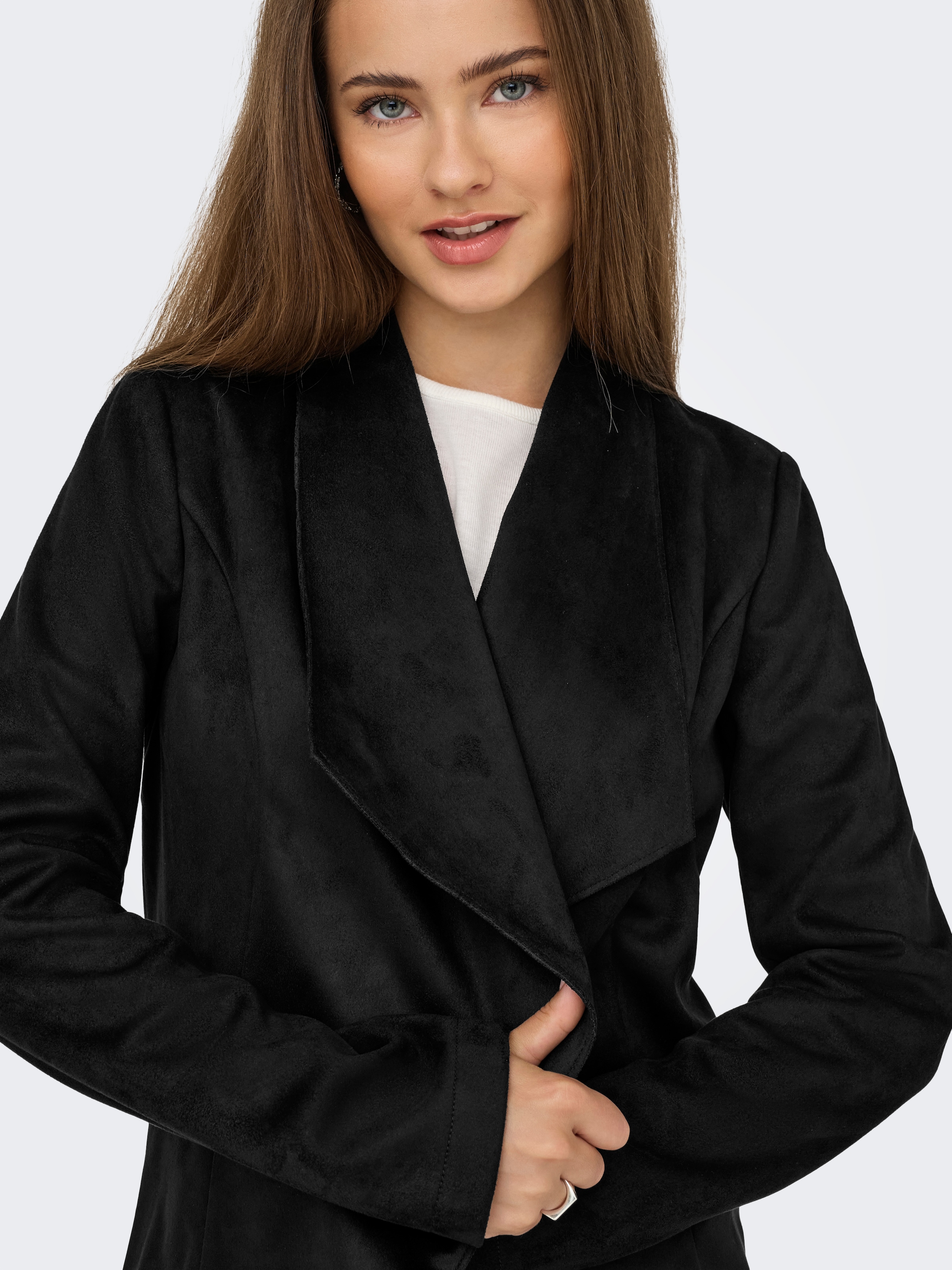 ONLY Kurzjacke »ONLJOLINE FAUX SUEDE DRAPY JACKET OTW« in Wildleder Optik