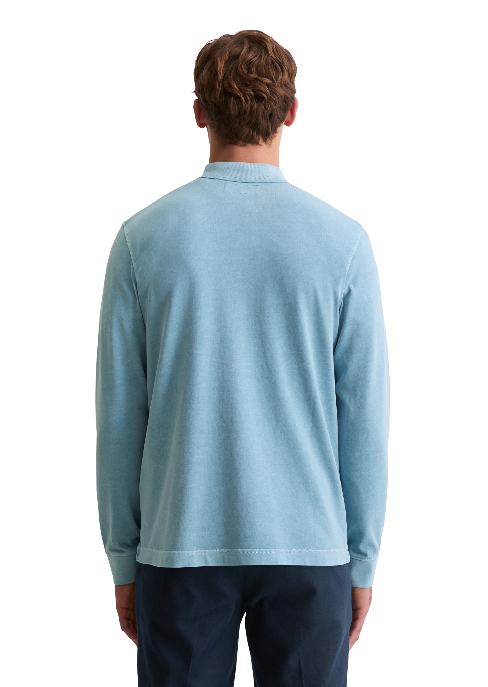 Marc O'Polo Langarm-Poloshirt im Washed-Look
