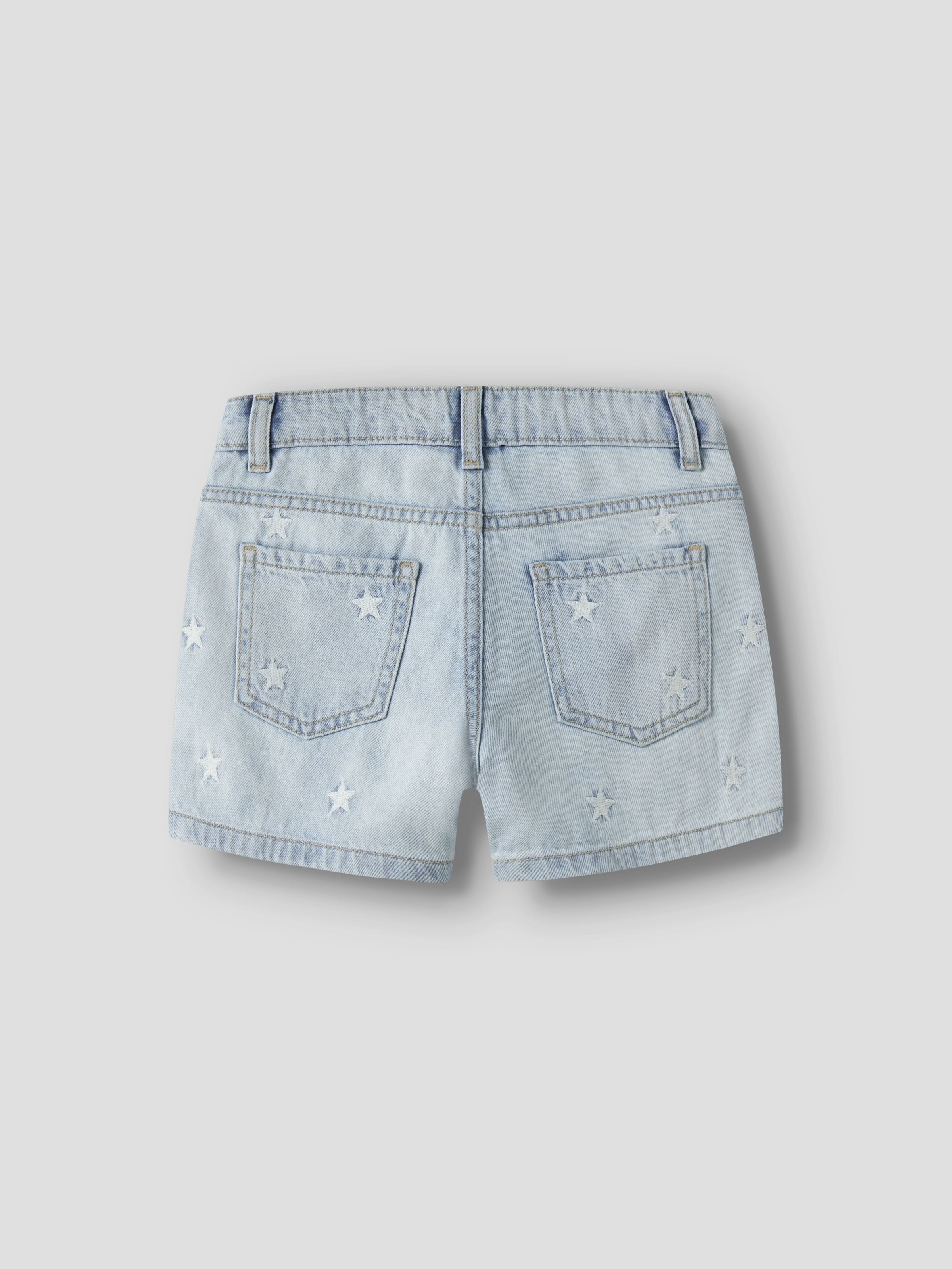 Name It Jeansshorts »NKFBELLA REG DNM SHORTS 3674-BE NOOS« Baumwolle, verstellbarer Bund, bestickte Details