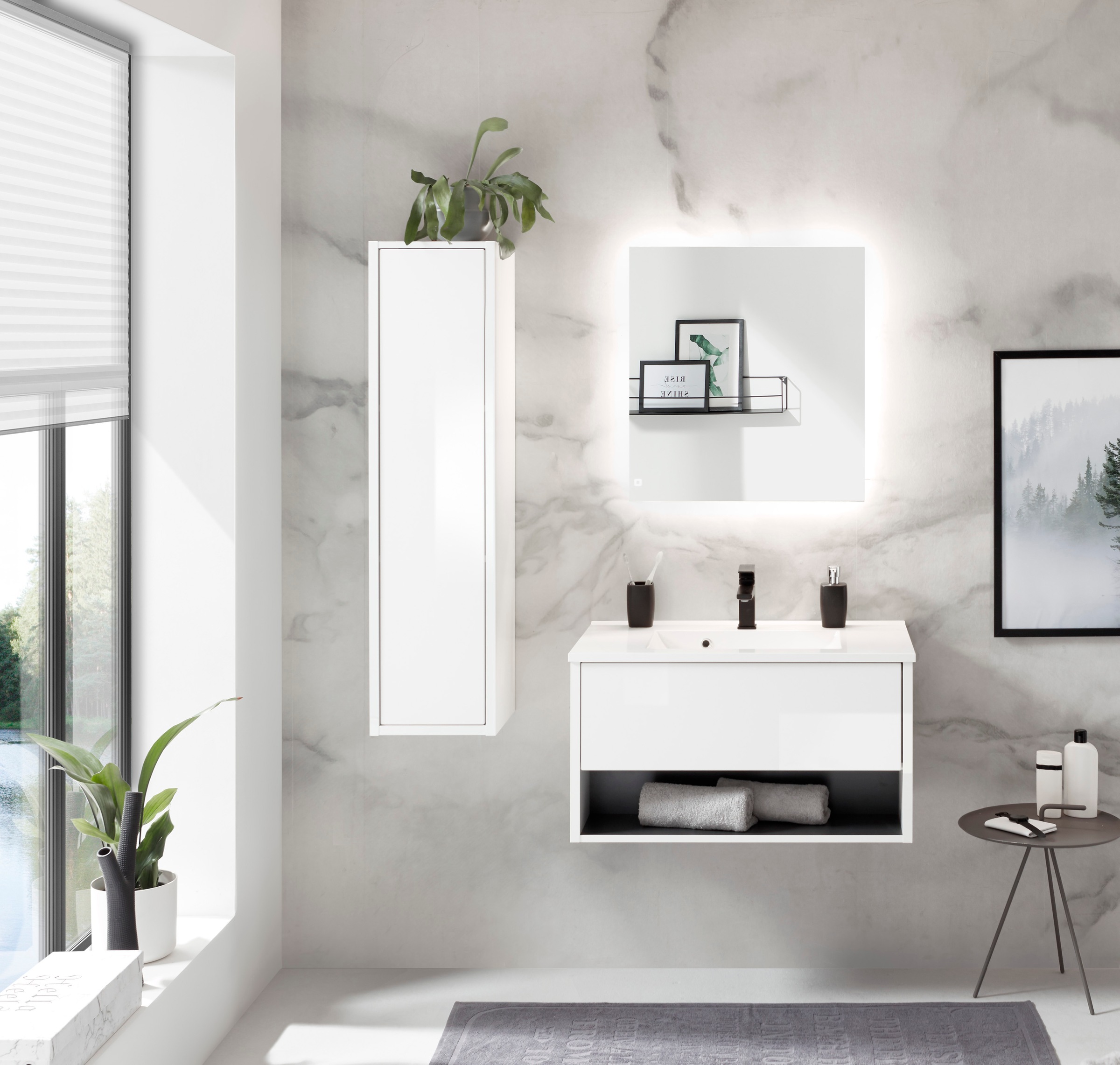 PLACES OF STYLE Badmöbel-Set »Studio Line, Bad im modernen Design, 3-teiliges Badezimmer« 3 Stk. tlg.