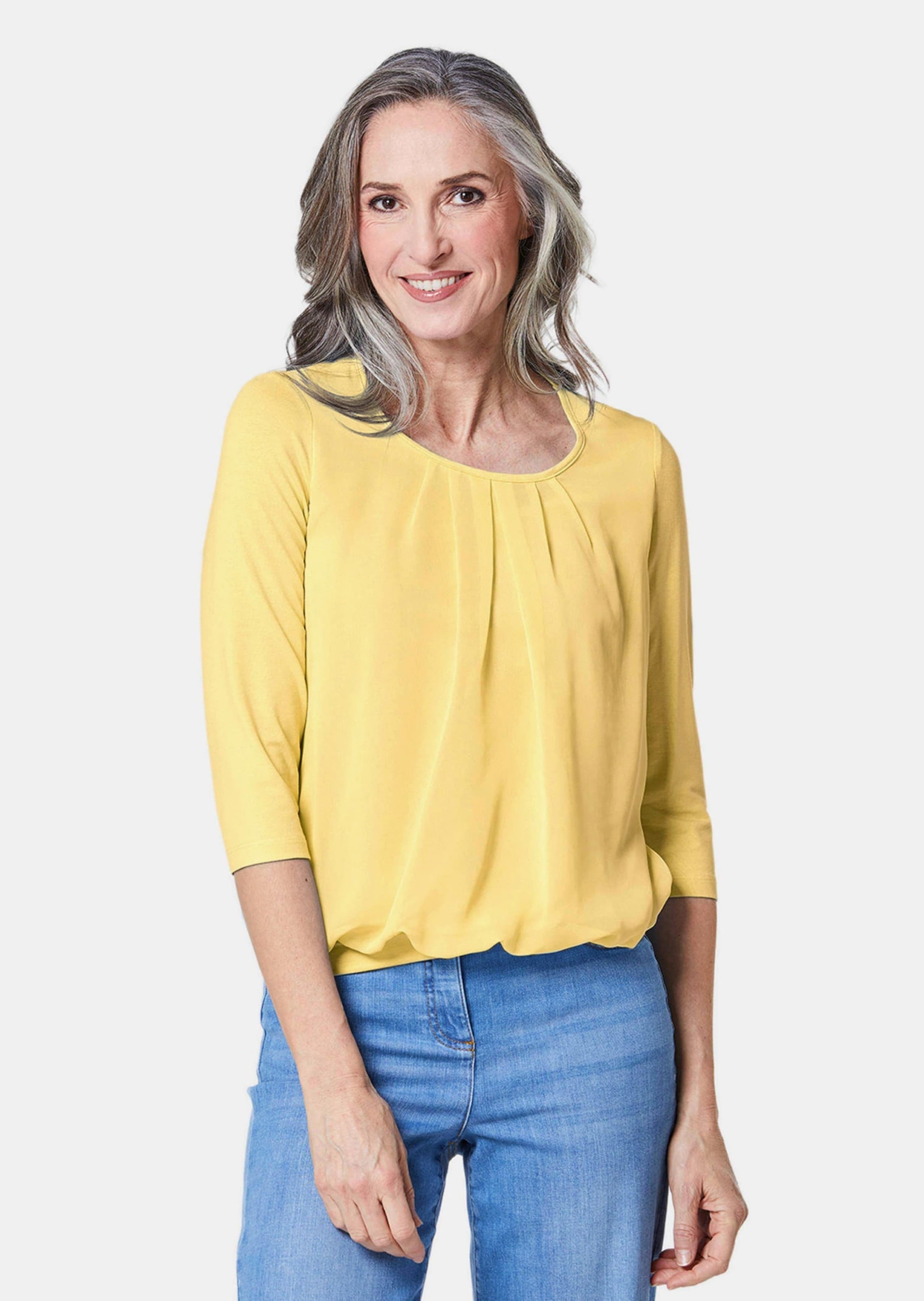 GOLDNER Kurzarmbluse »Blusenshirt Gepflegtes Shirt in eleganter Blusen-Optik«