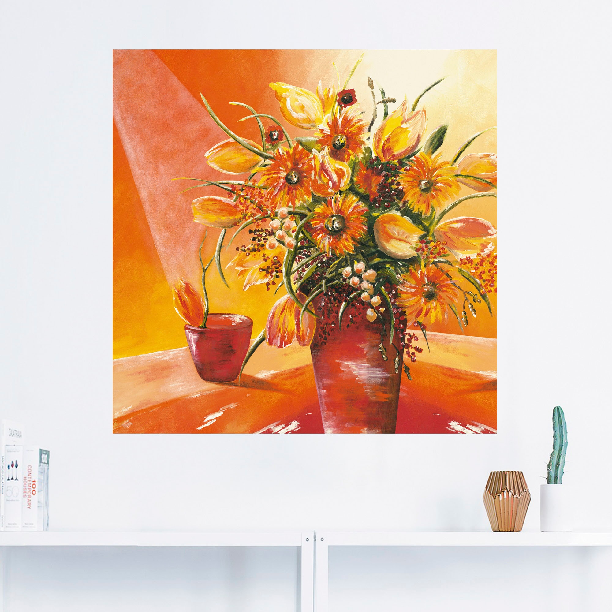 Artland Wandbild »Blumenstrauß in Wandaufkleber auf I«, versch. Poster Vase Größen Rechnung oder (1 kaufen St.), Leinwandbild, in als Alubild, Blumen