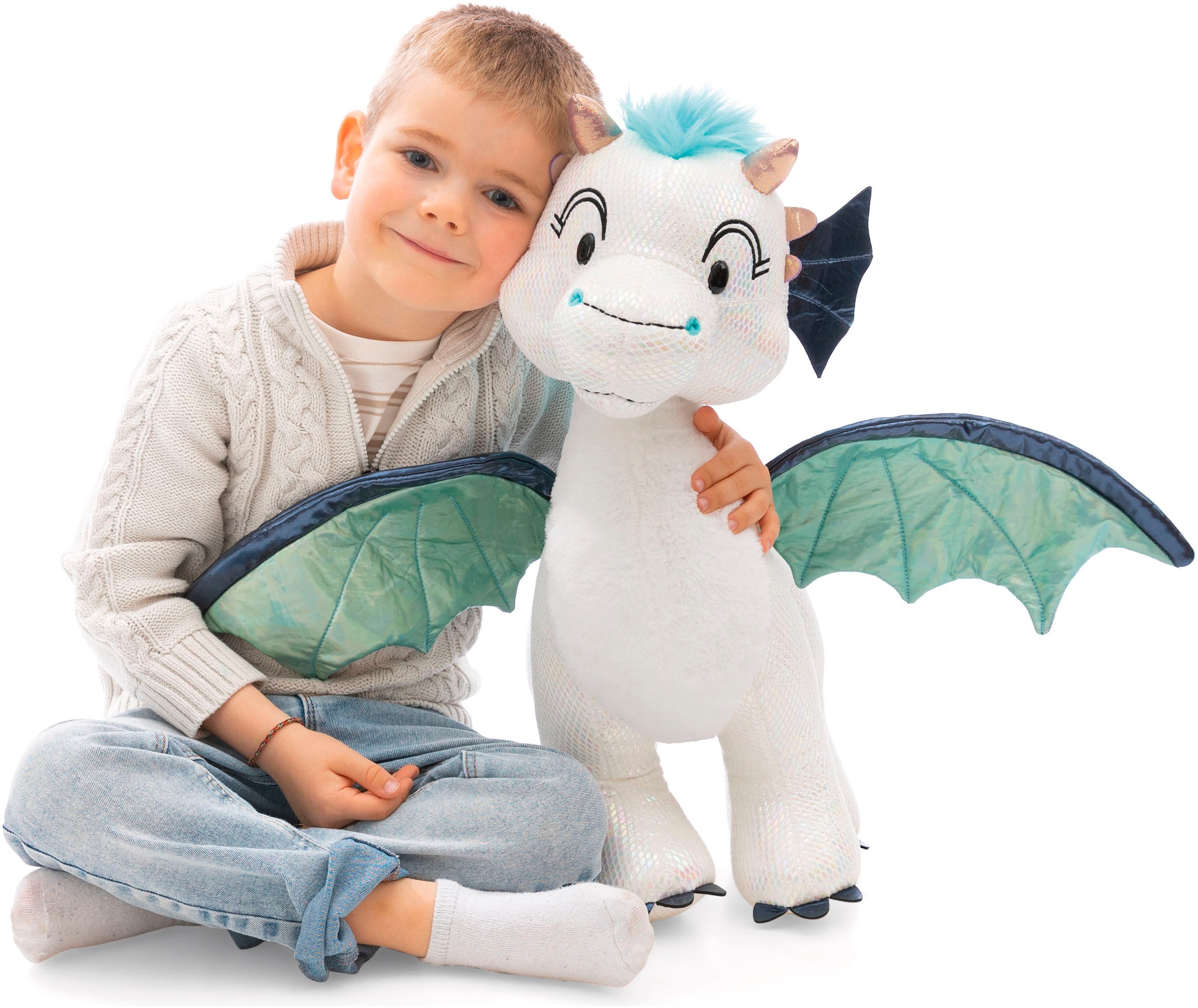 Nici Kuscheltier »Winter, Drache Zafura,  50 cm stehend« enthält recyceltes Material