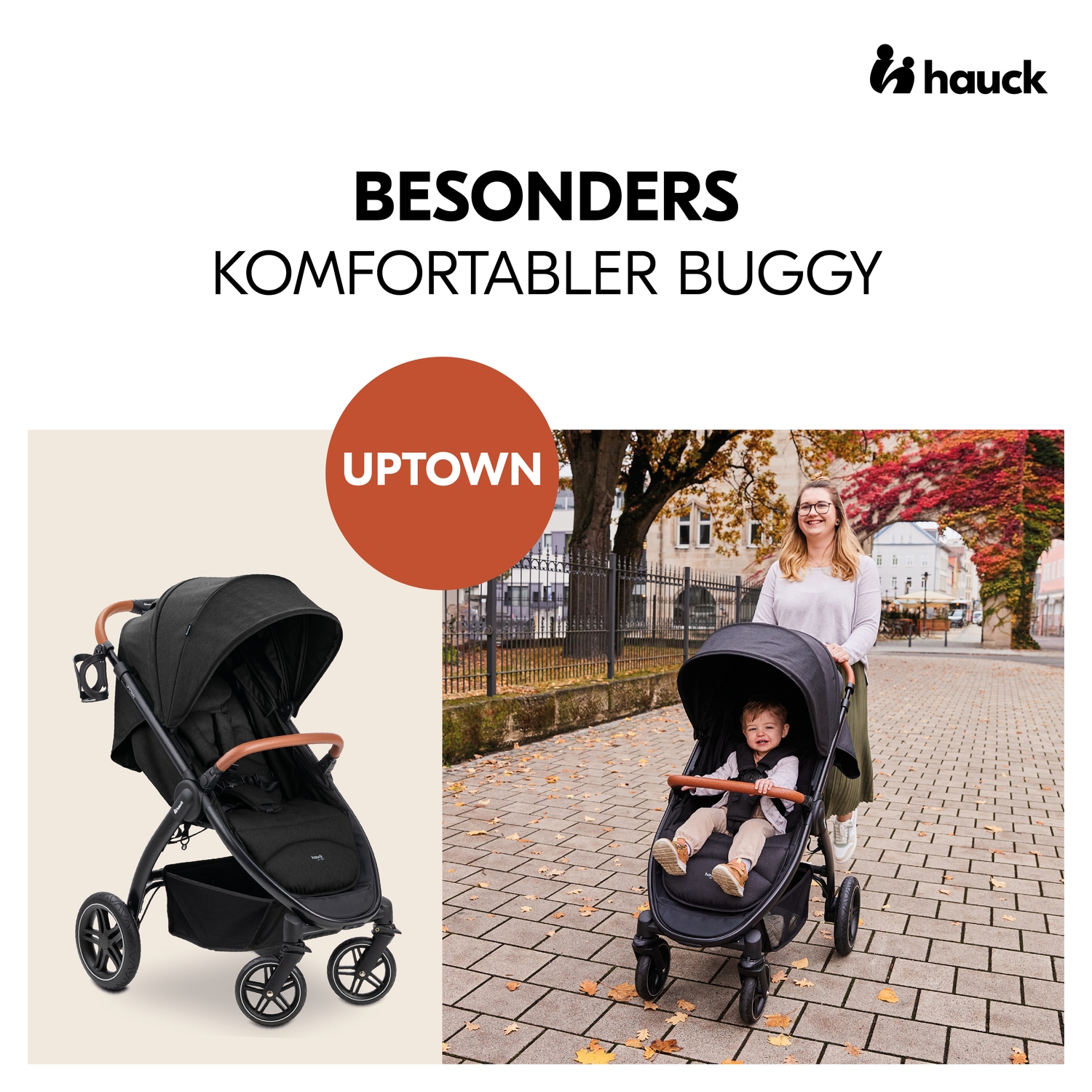 Hauck Kinder-Buggy »Uptown, Black Melange«, 22 kg, bis 22 kg belastbar