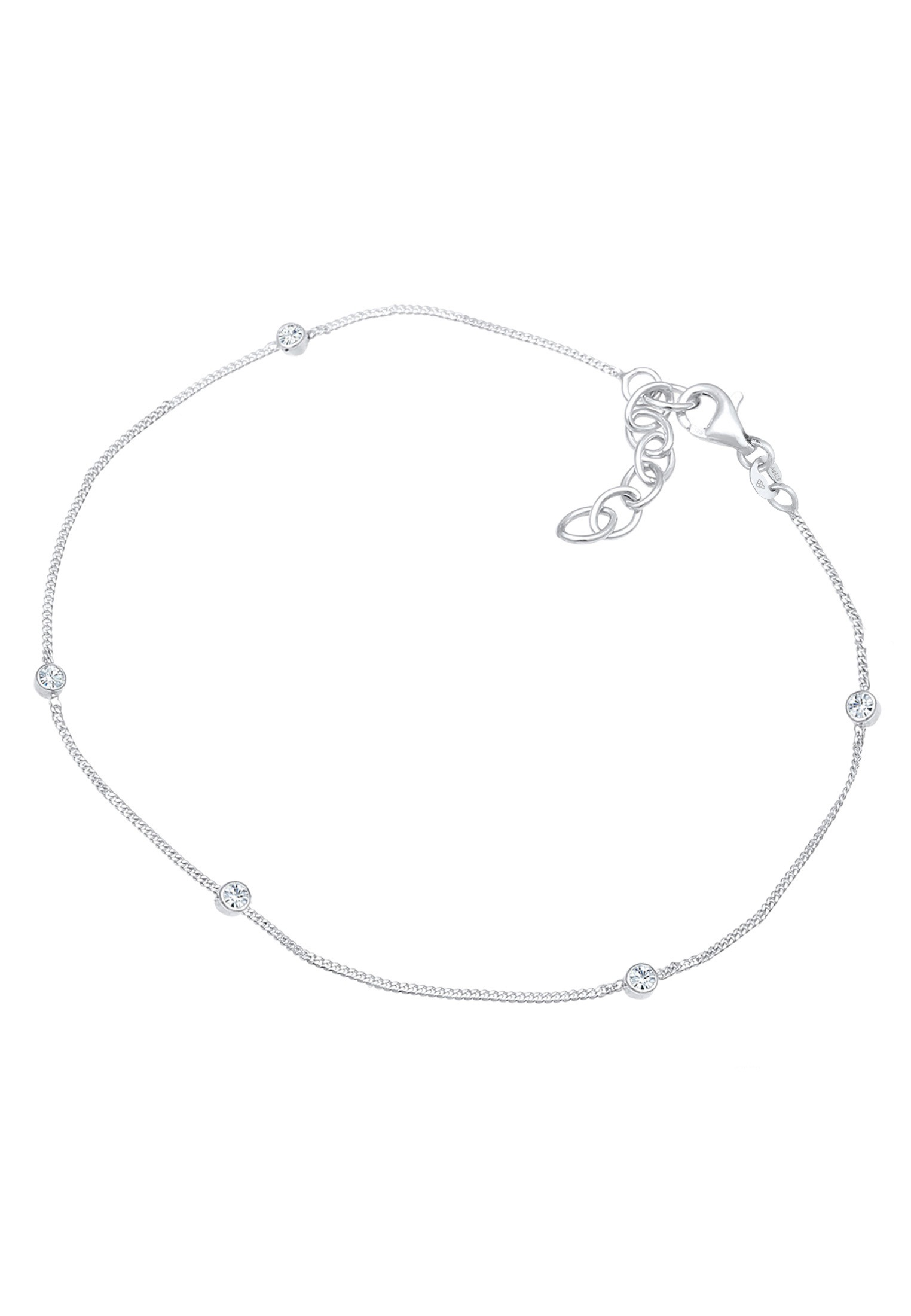 Elli Fußkette »Fußschmuck Fußkettchen 925 Silber, mit Kristallen von Swarovski®«
