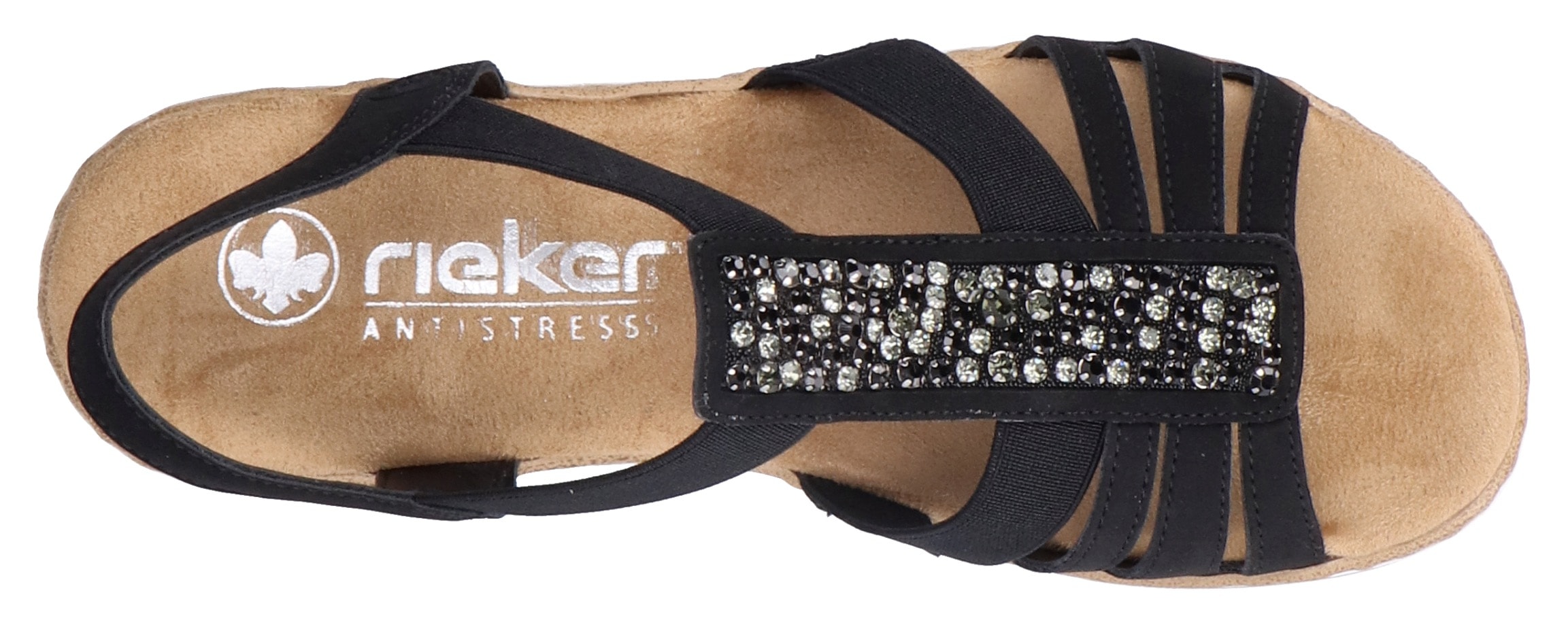 Rieker Keilsandalette, Sommerschuh, Sandale, Keilabsatz, mit Gummizüge für guten Sitz
