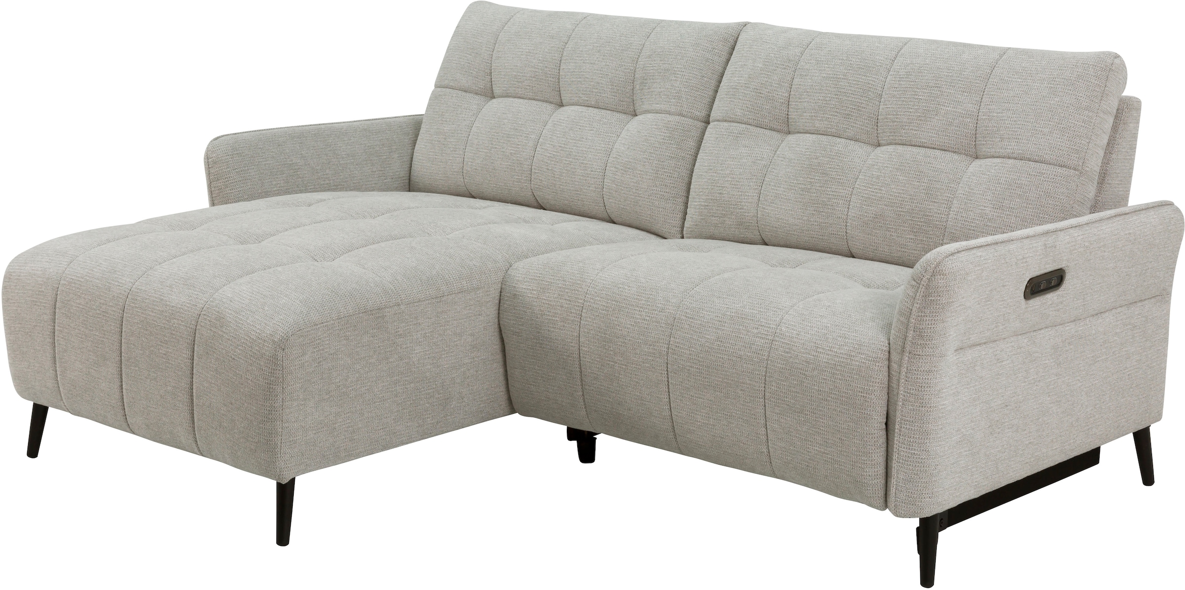 INOSIGN Ecksofa »DENIO 3-Sitzer, L-Form (Breite 209cm), elektr. Relaxfunktion, USB-A/C«, Liegefunktion durch Recliner, Federkernpolsterung