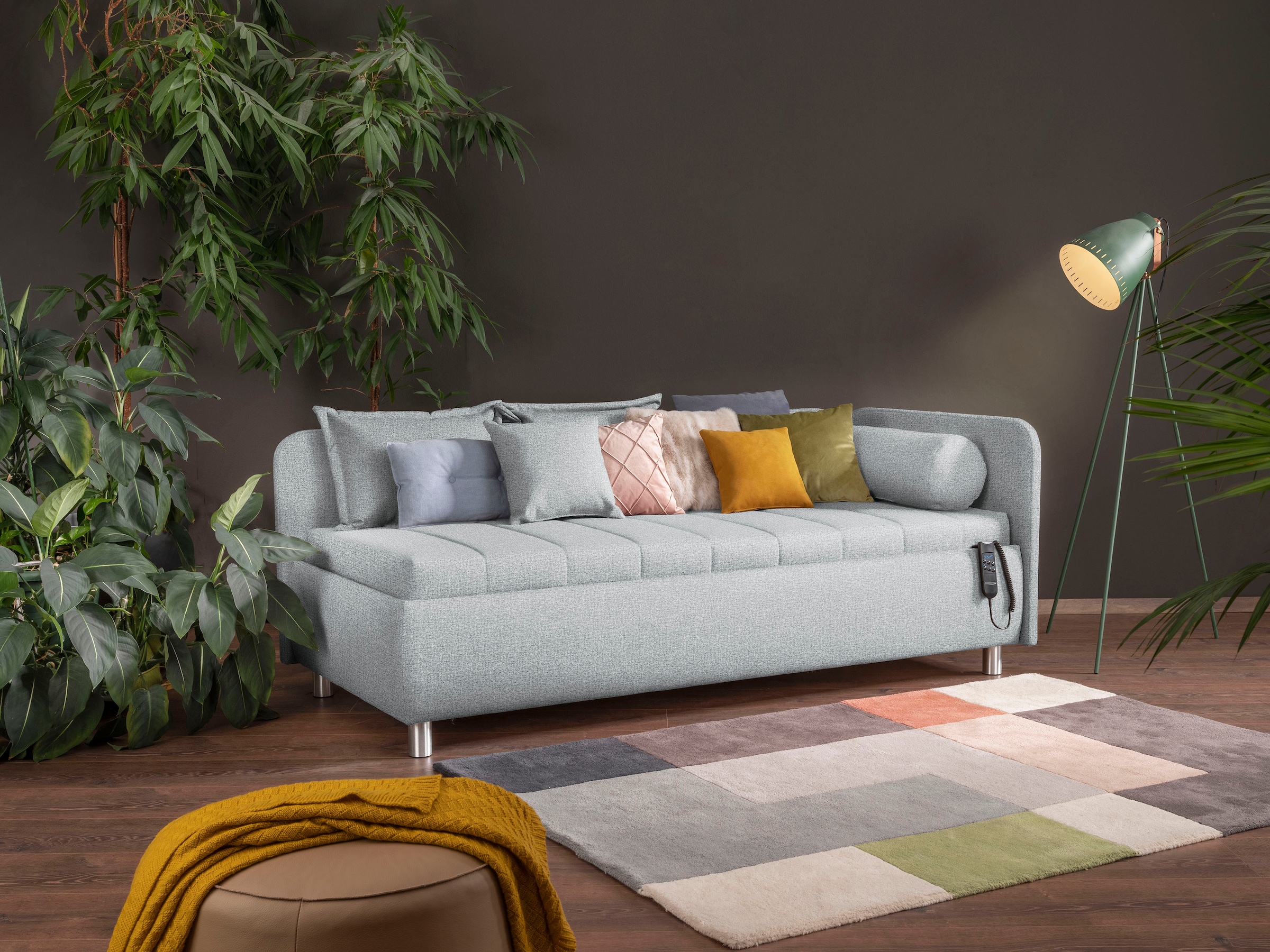 alina Schlafsofa »Kiana«, Liegefläche 90/200 cm oder 100/200 cm, Bettkasten, Zierkissen-Set